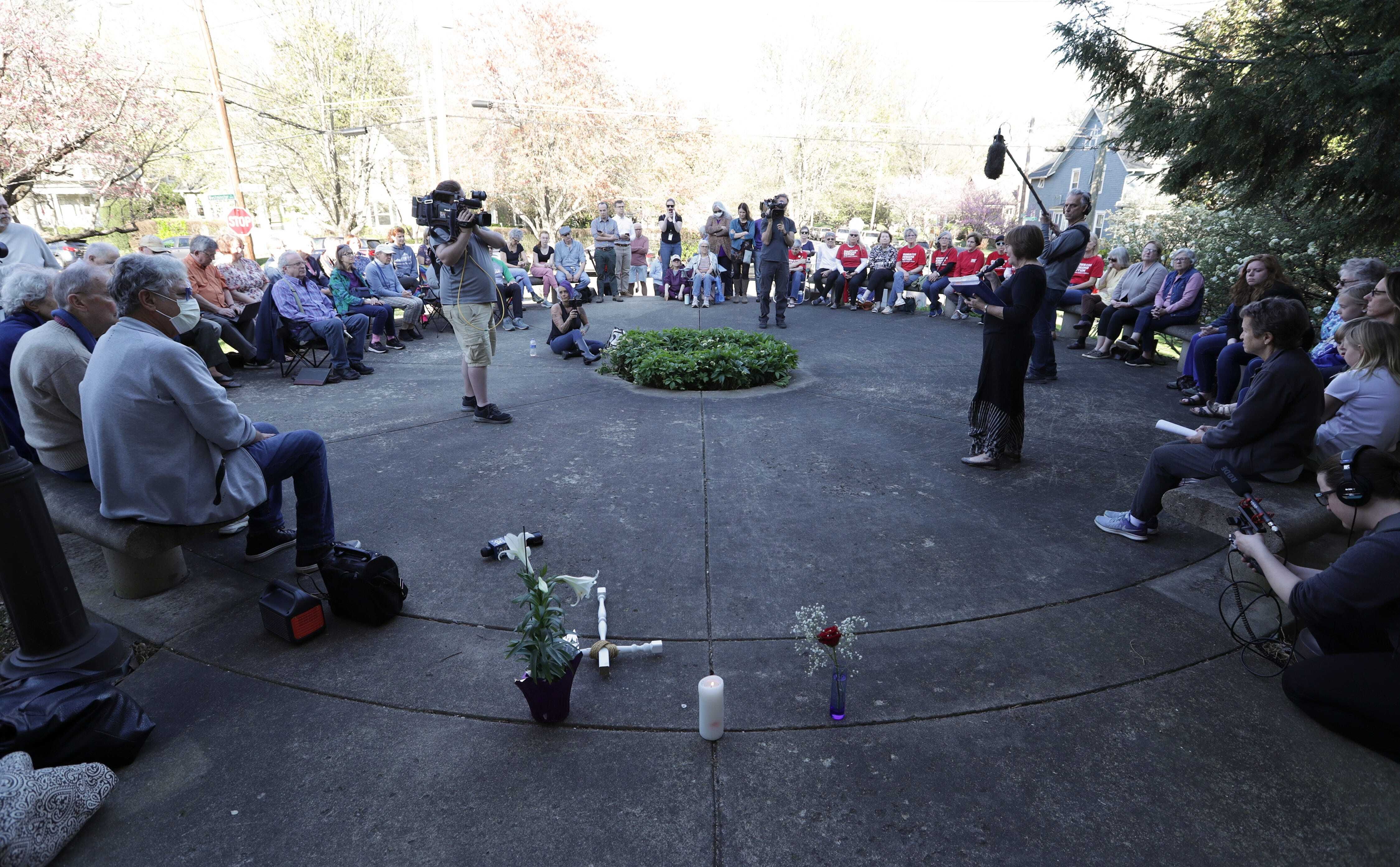 A vigil yesterday at Crescent Hill Presbyterian Church to honor victims of the mass shooting.