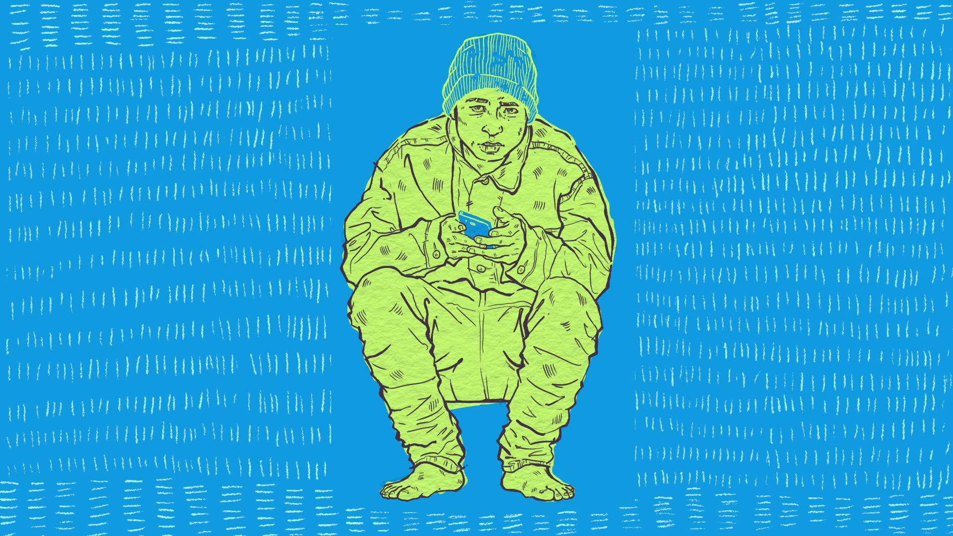 Illustration of refugees