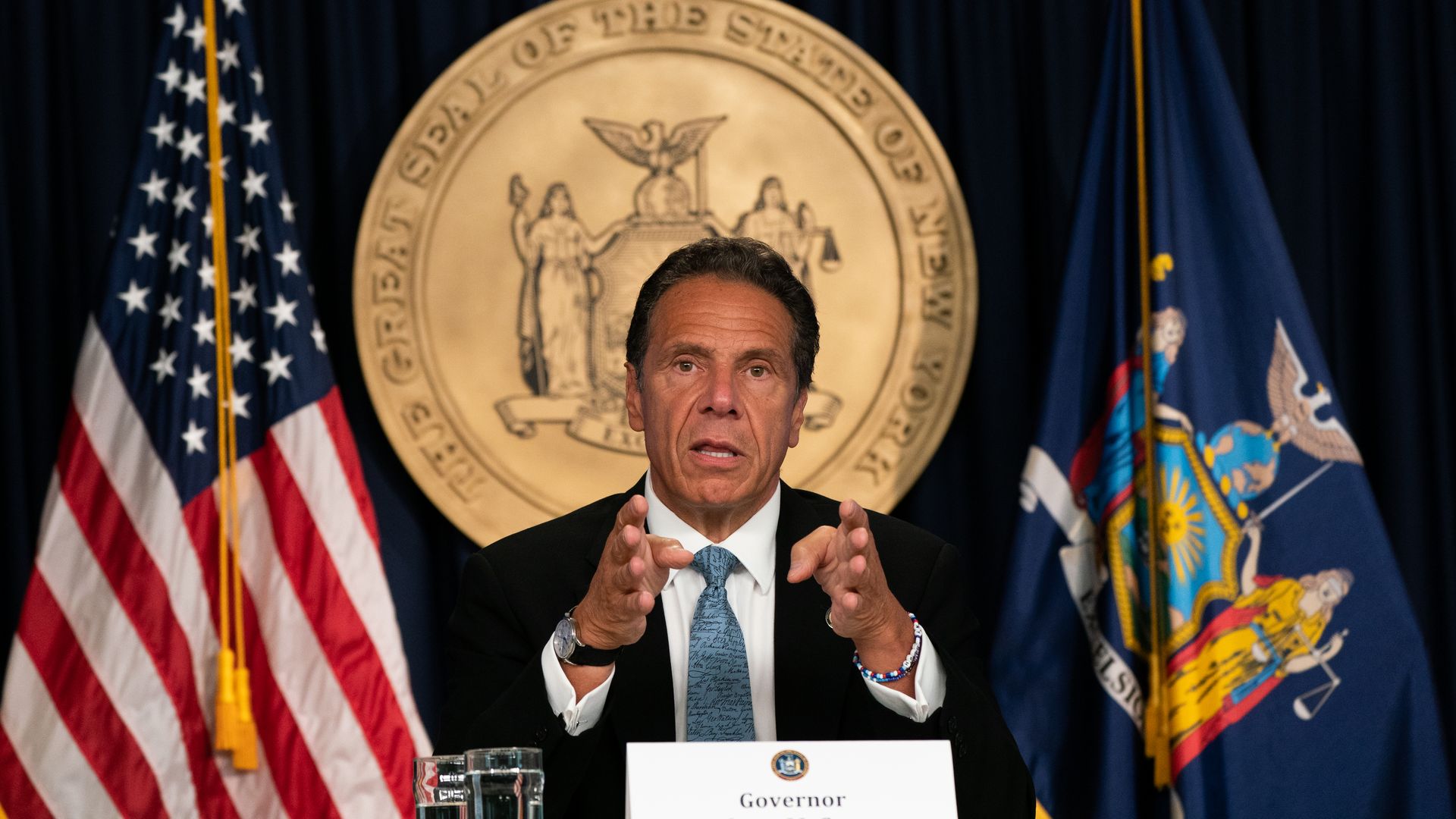 Andrew cuomo at a press breifing
