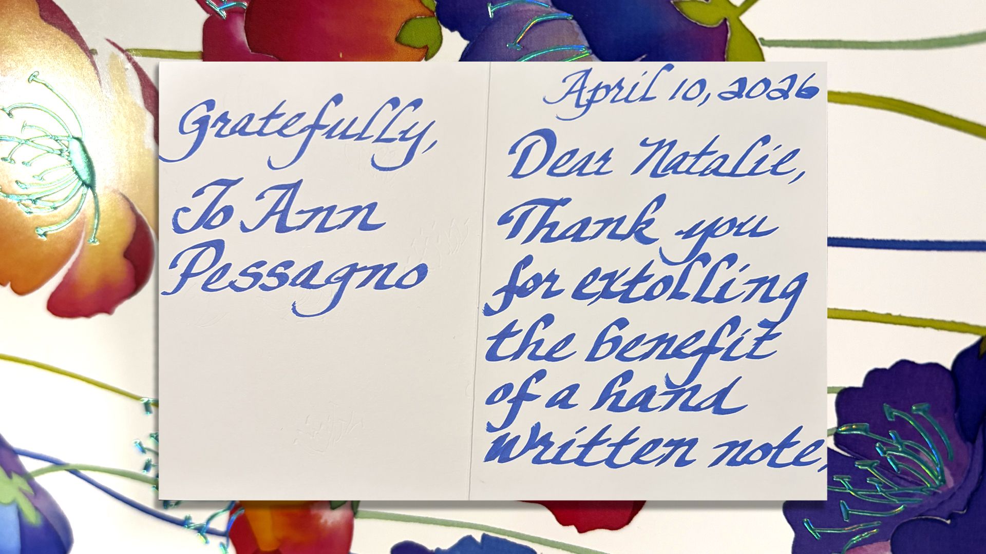 handwritten letter from an Axios reader