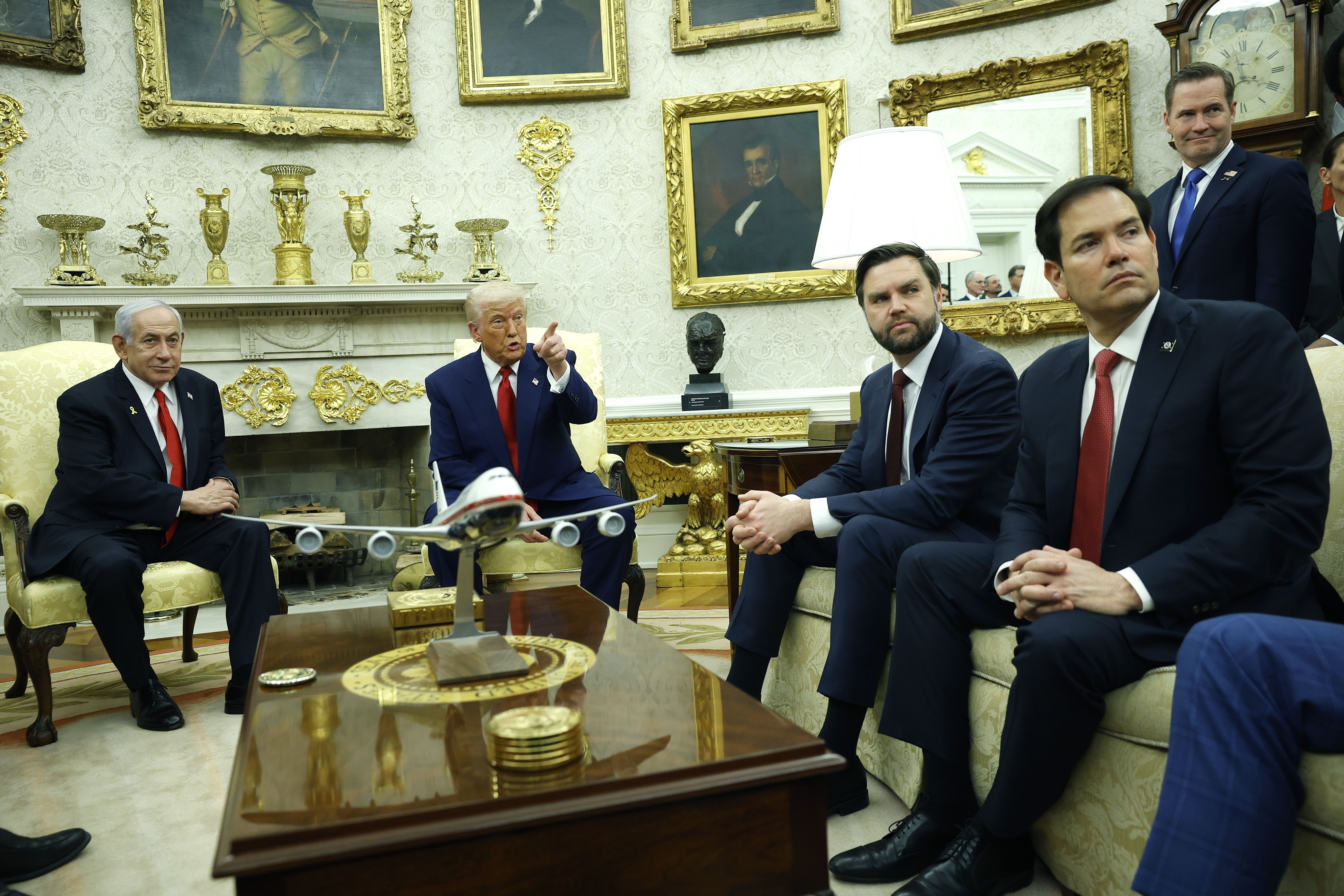 President Trump meets with Israeli Prime Minister Benjamin Netanyahu in the Oval Office last week.