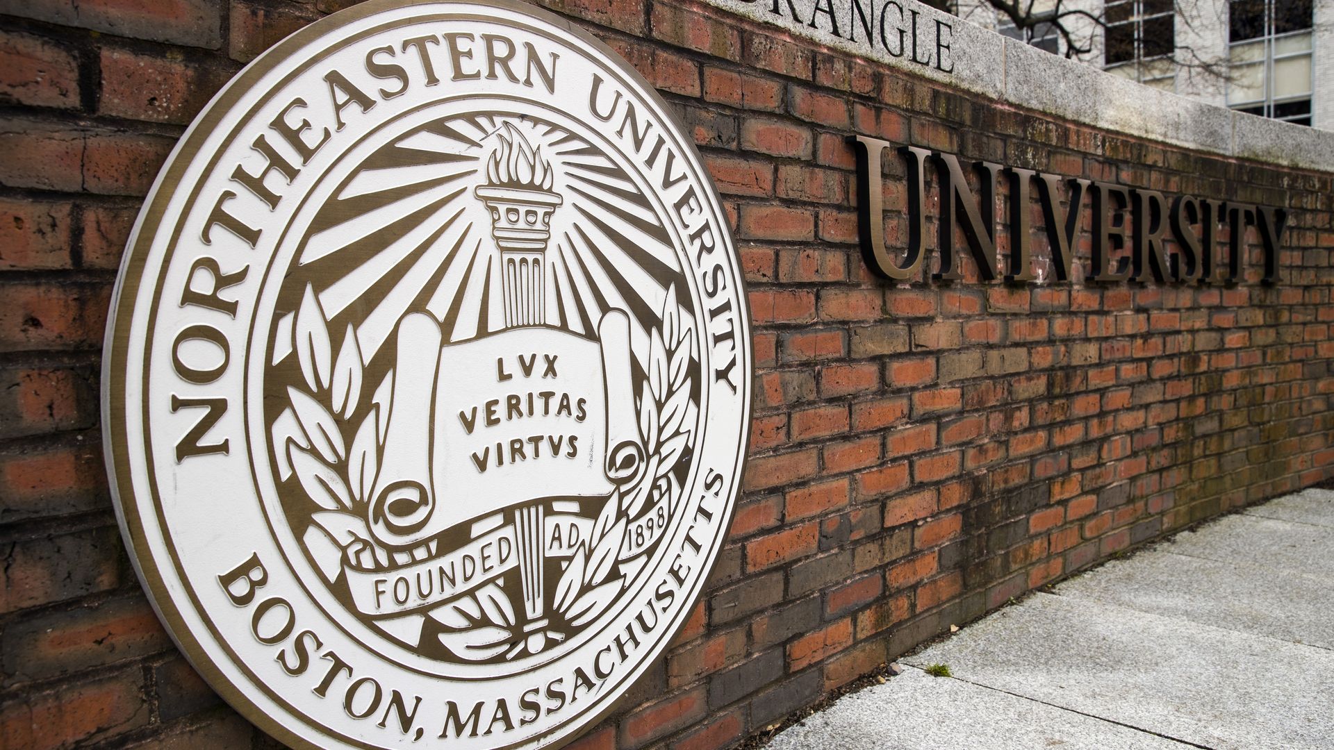 Signage is displayed at Northeastern University in Boston, Massachusetts, U.S., on Monday, April 20, 2020.