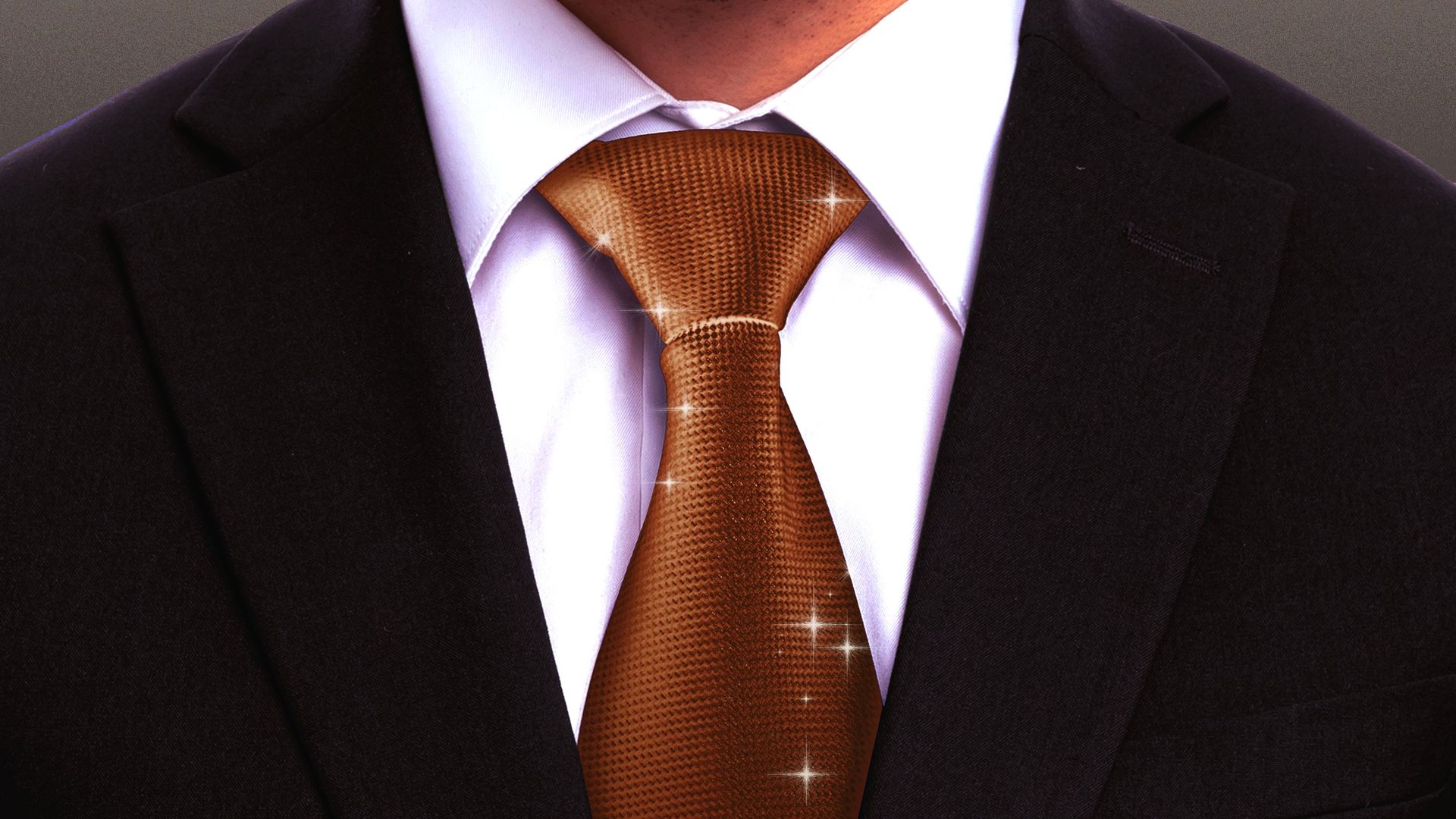 Illustration of a businessman wearing a bronze tie.