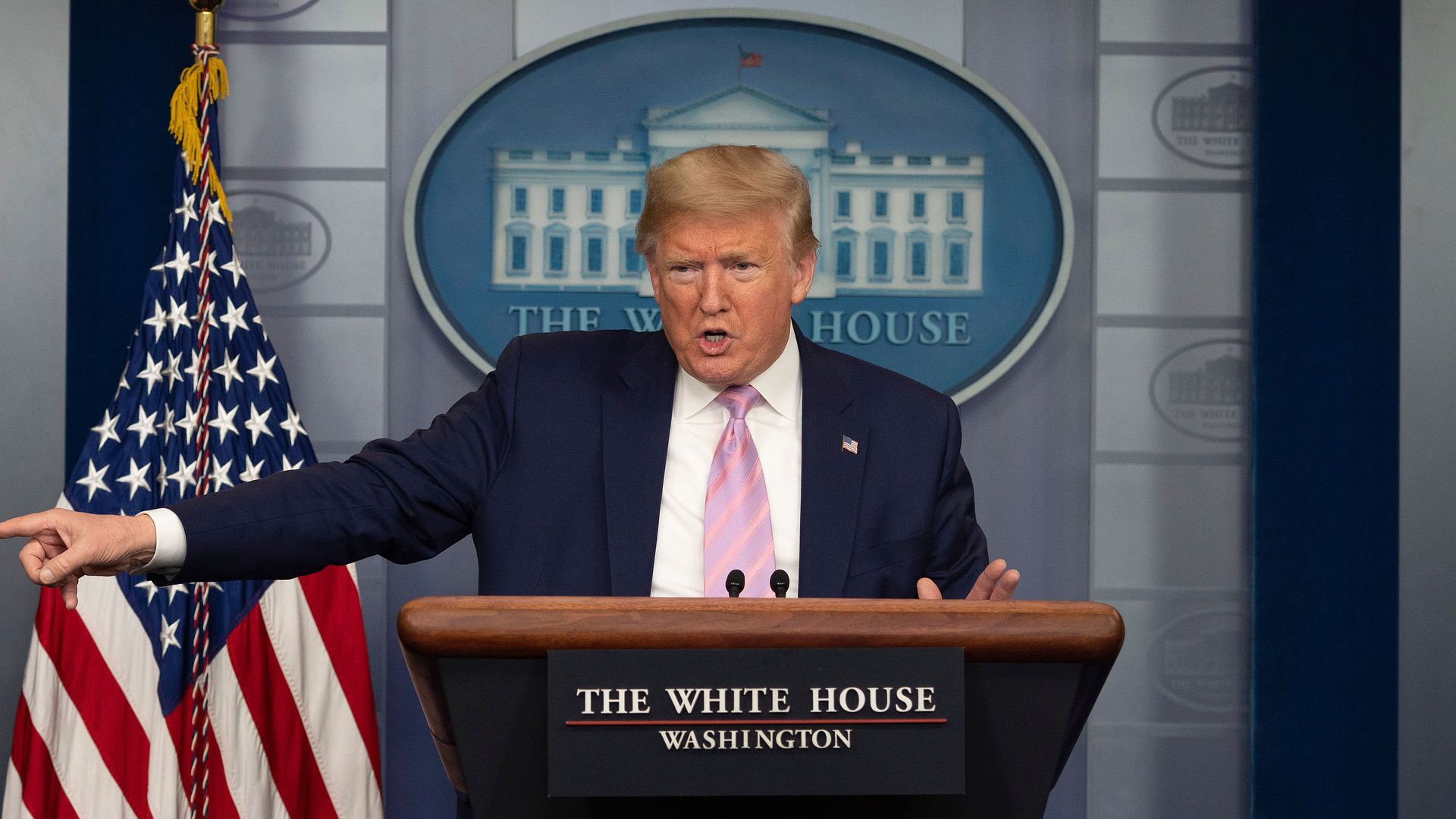 US President Donald Trump speaks during the daily briefing on the novel coronavirus, COVID-19, at the White House on April 4, 2020