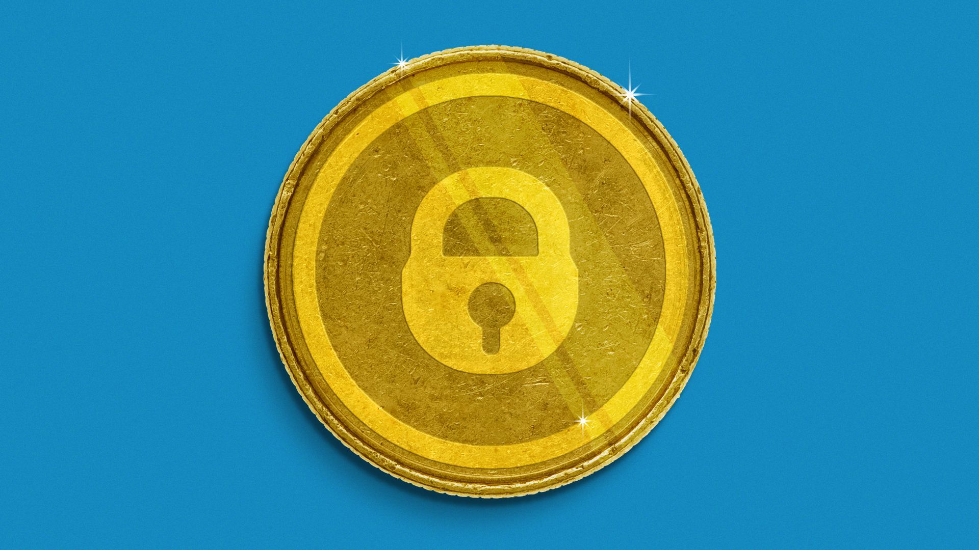 Illustration of a coin with the OnlyFans logo on it.