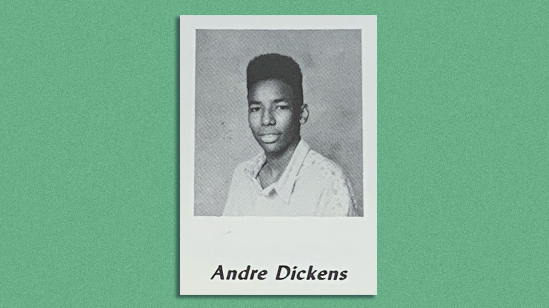 A high school portrait of Andre Dickens from the yearbook of Benjamin Mays High School