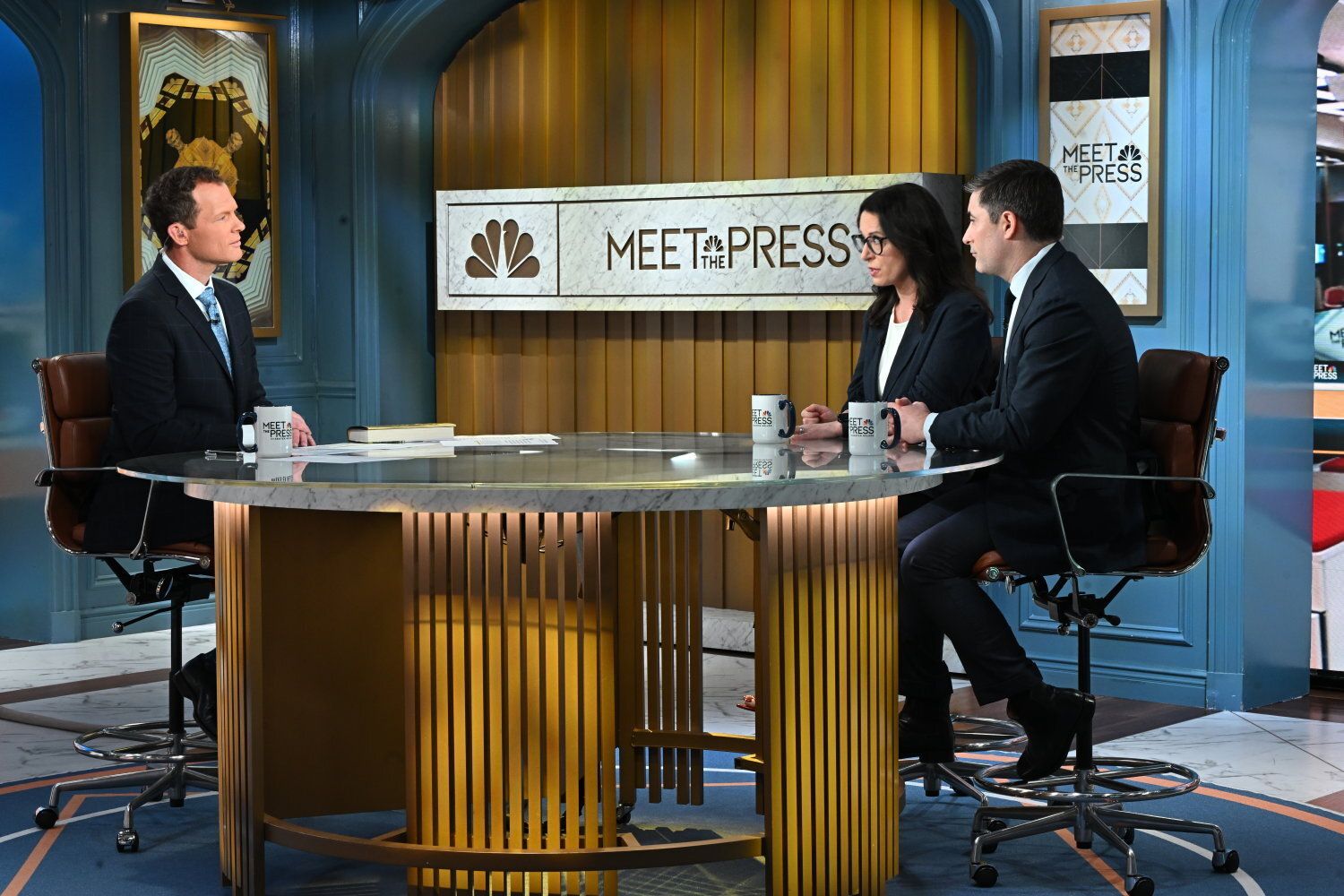 Maggie Haberman and Jonathan Swan are interviewed by Ryan Nobles on "Meet the Press" yesterday.