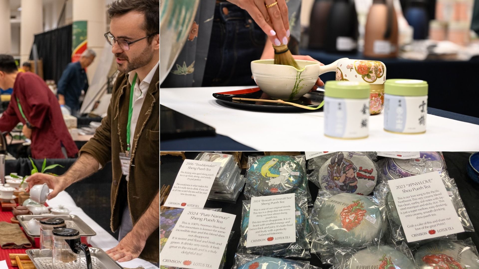 Various images from a tea festival. 