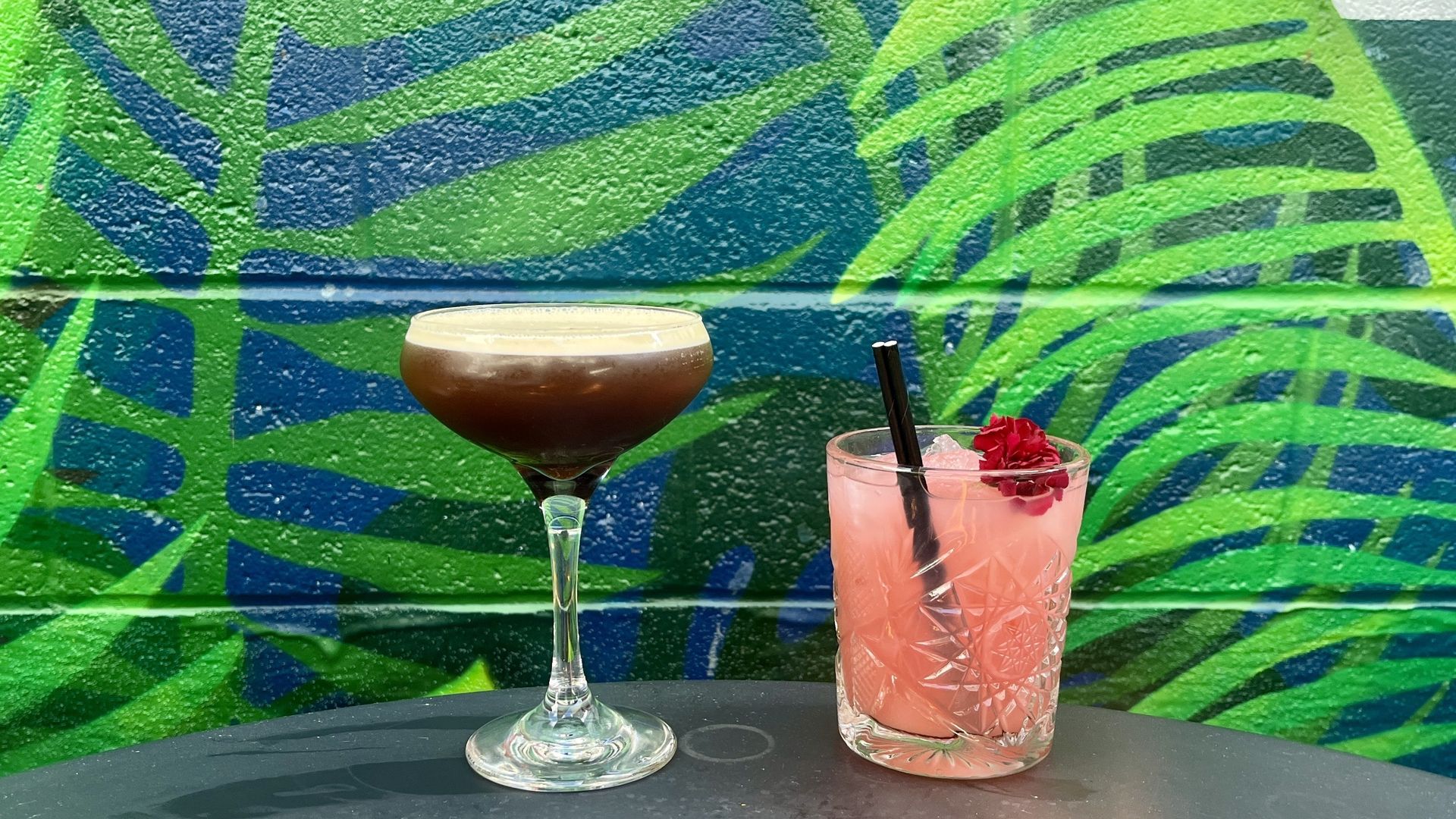 The espresso martini and rose garden cocktail at 619 North Park