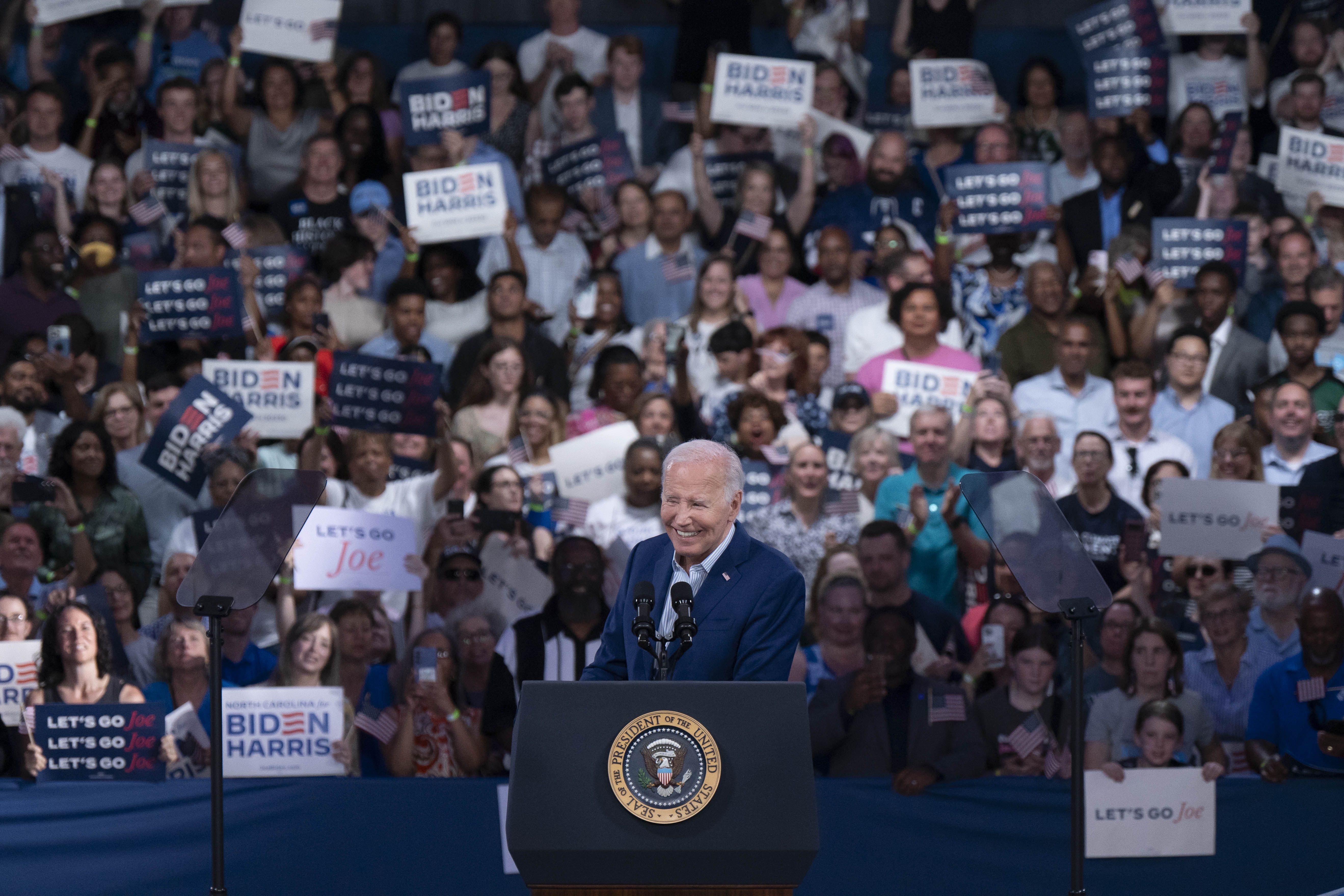 President Biden in Raleigh on Friday. Photo: Allison Joyce/Getty Images