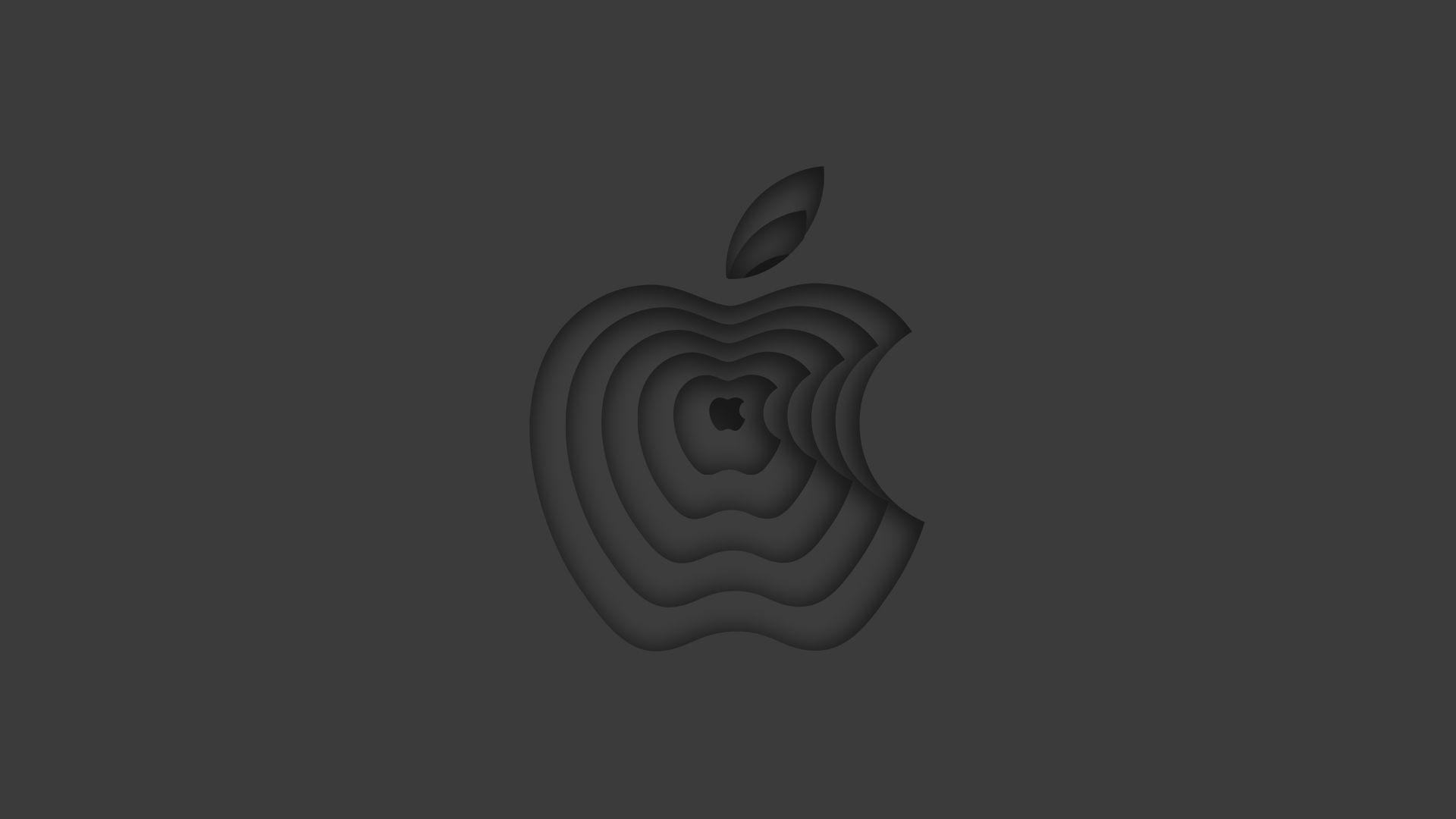 Illustration of a receding Apple logo.
