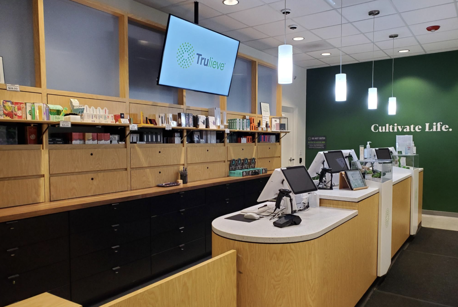 The sales counter at Trulieve in Westerville, another area dispensary 