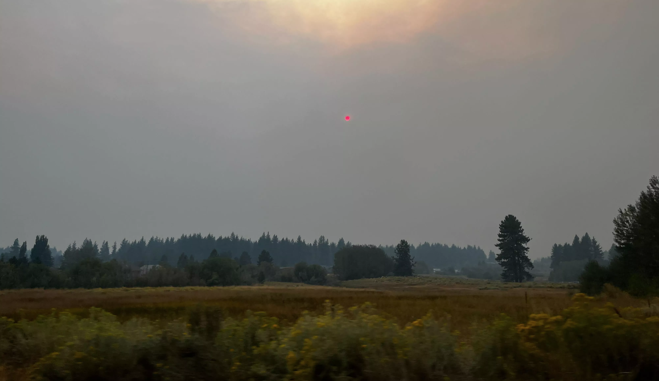 Smoke hanging in the air near South Lake Tahoe, California, on Sept. 9. 