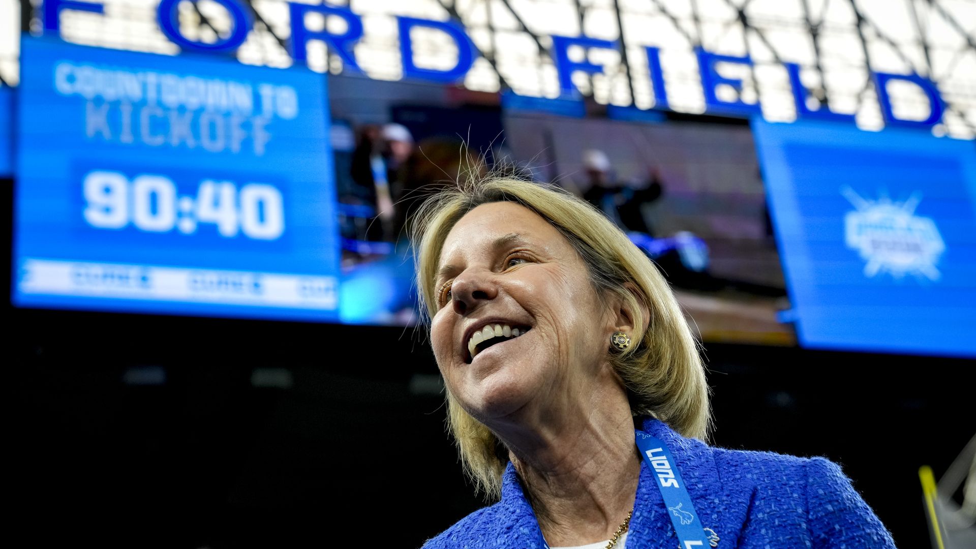 Lions owner Sheila Ford Hamp before the playoff game against the Tampa Bay Buccaneers in January. 