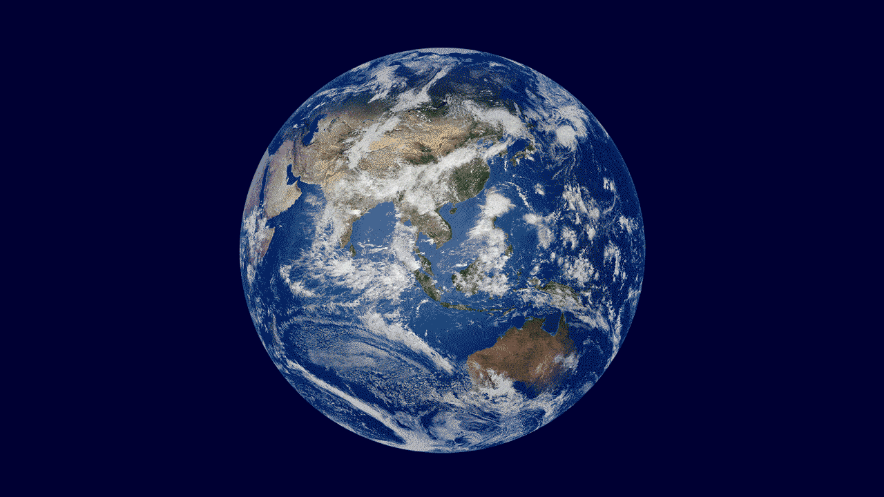 Animated illustration of Earth wiping away to reveal a coin