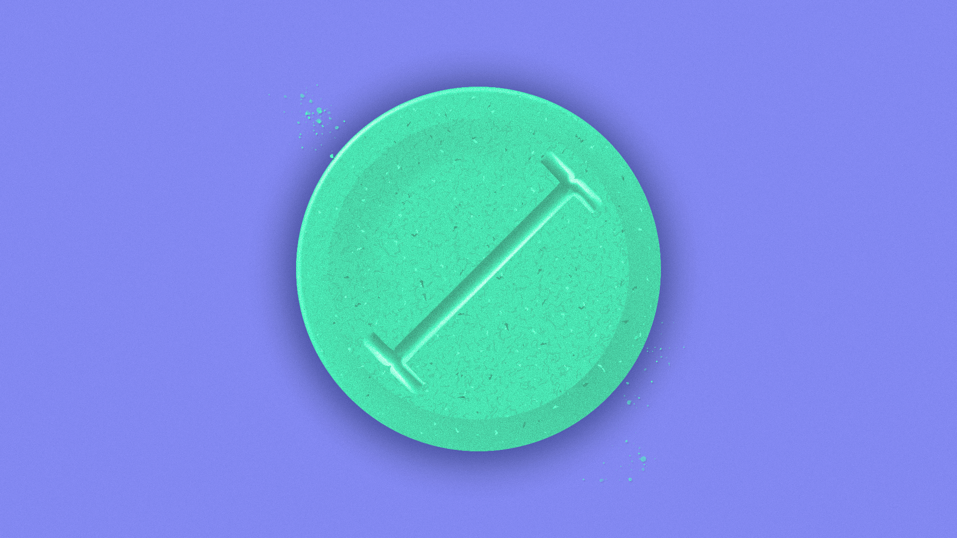 Animated illustration of a pill with the break line made from a blinking cursor.