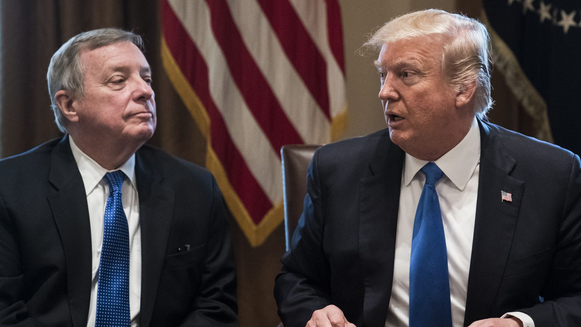 Sen. Dick Durbin and President Trump.