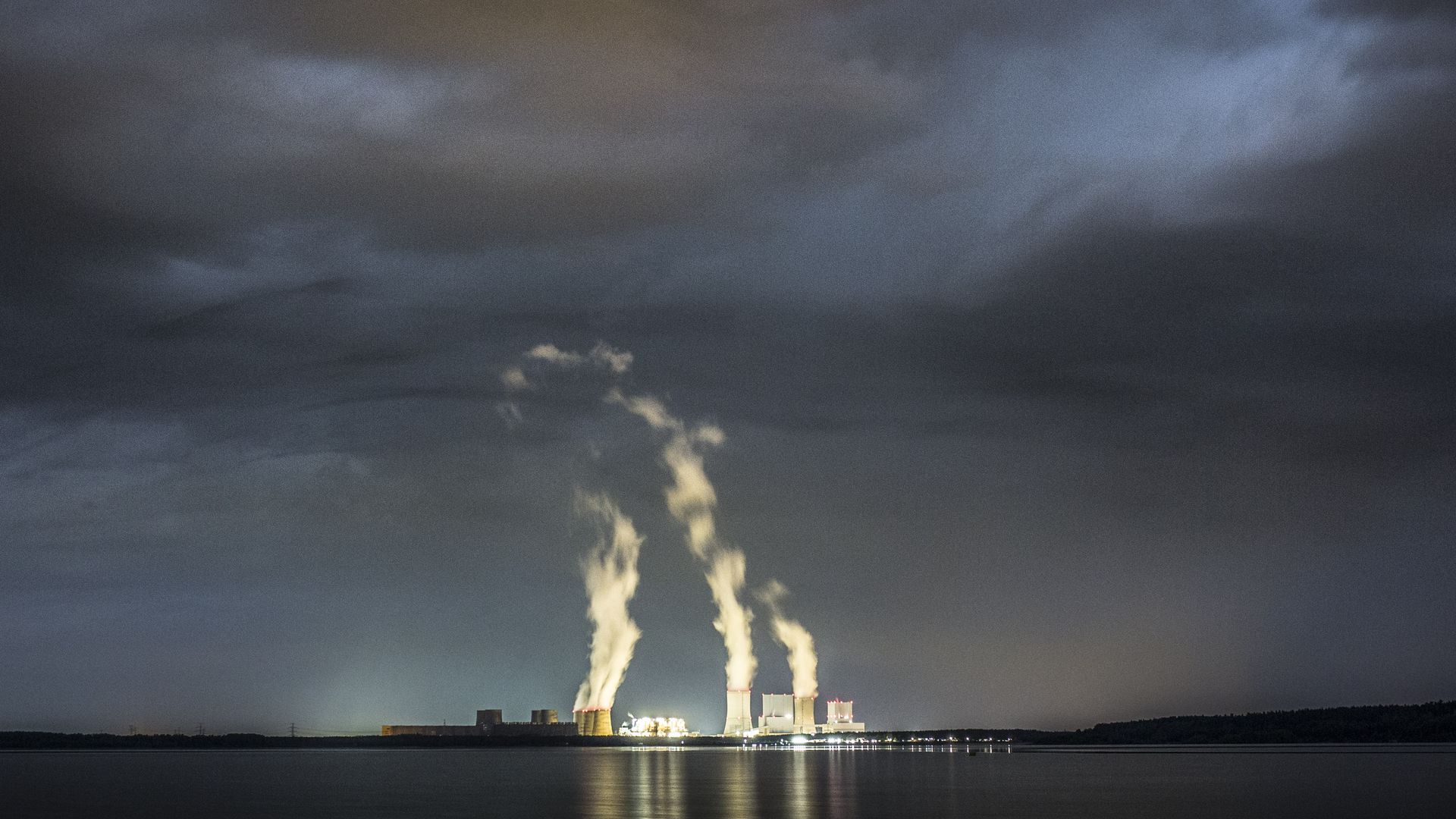 A power station emitting carbon