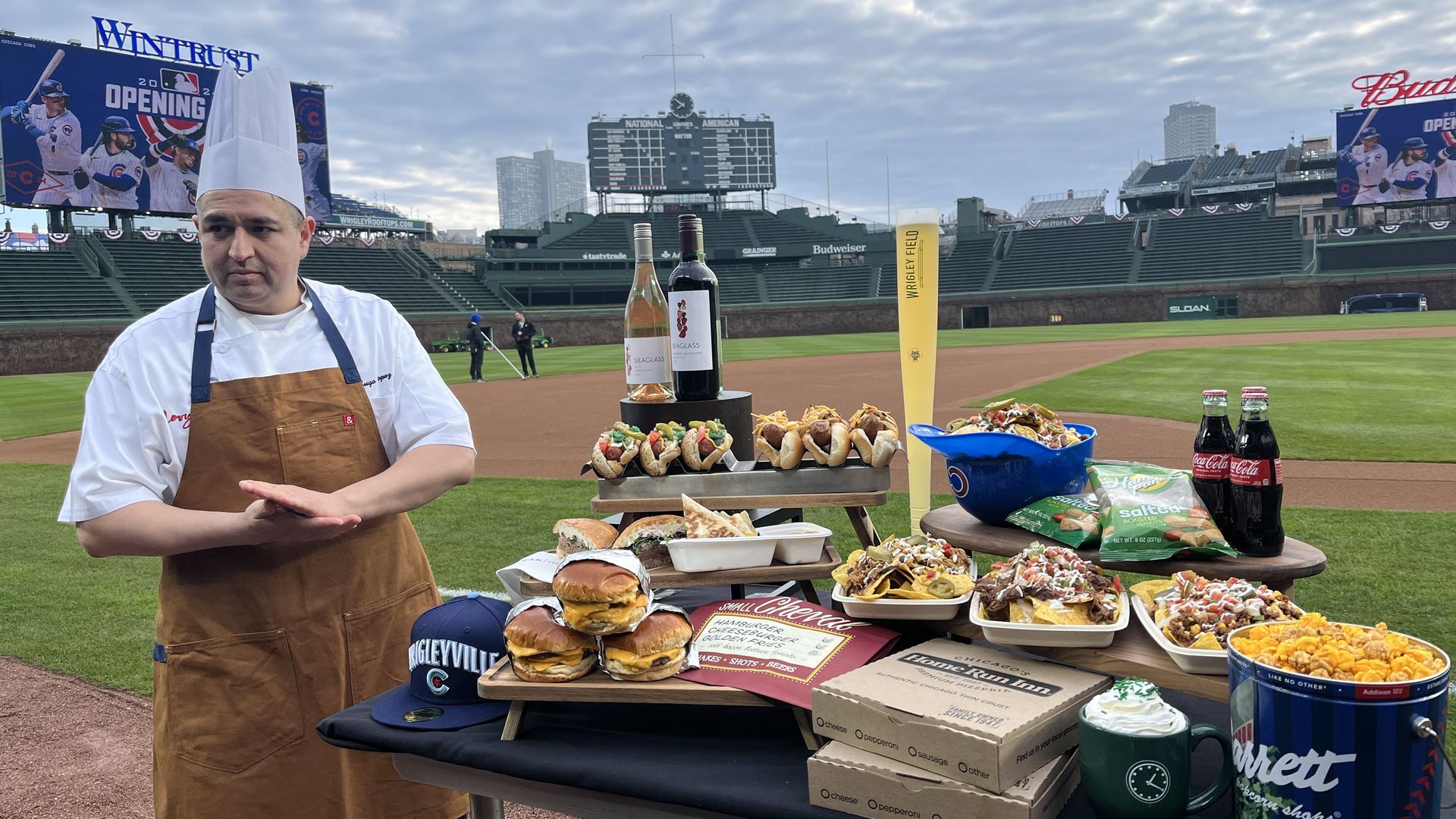 chef on a baseball field 