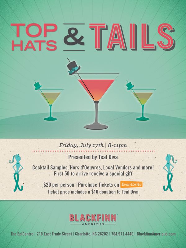 top hats and tails teal diva