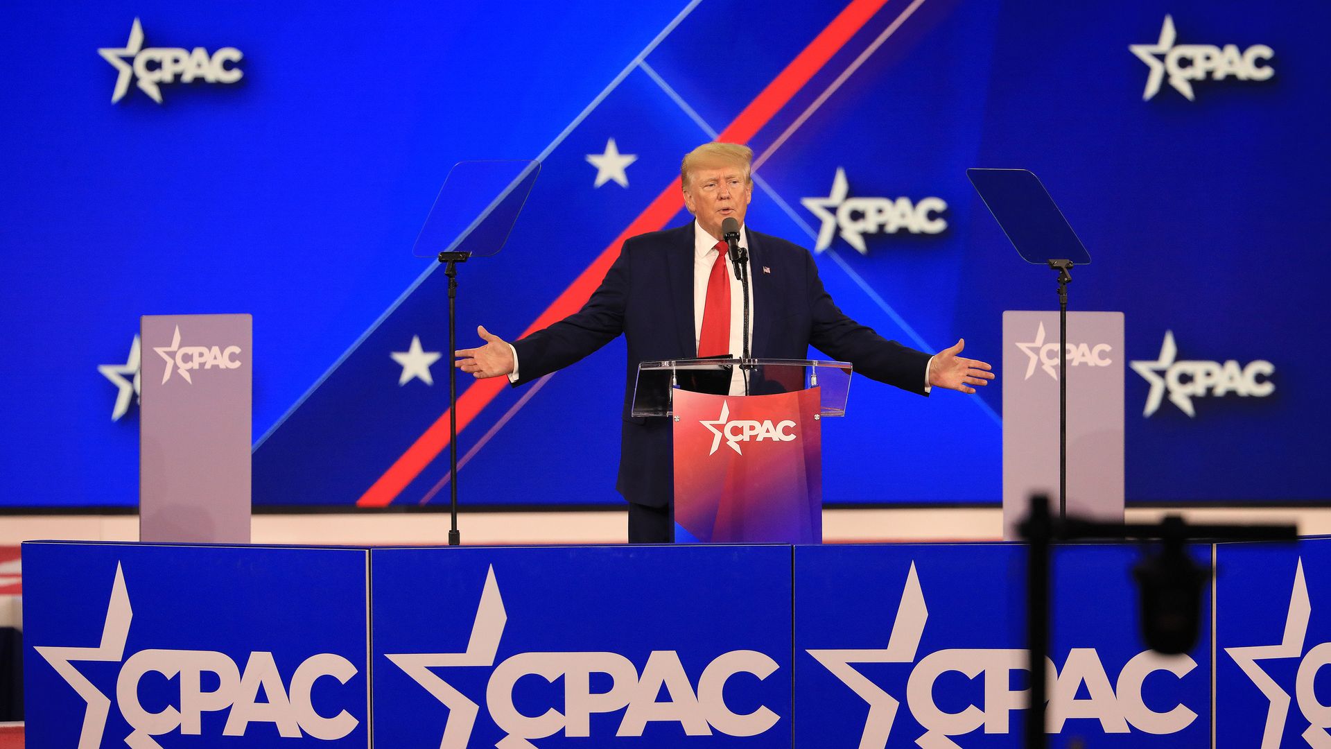 Former president Donald Trump at the CPAC in Dallas