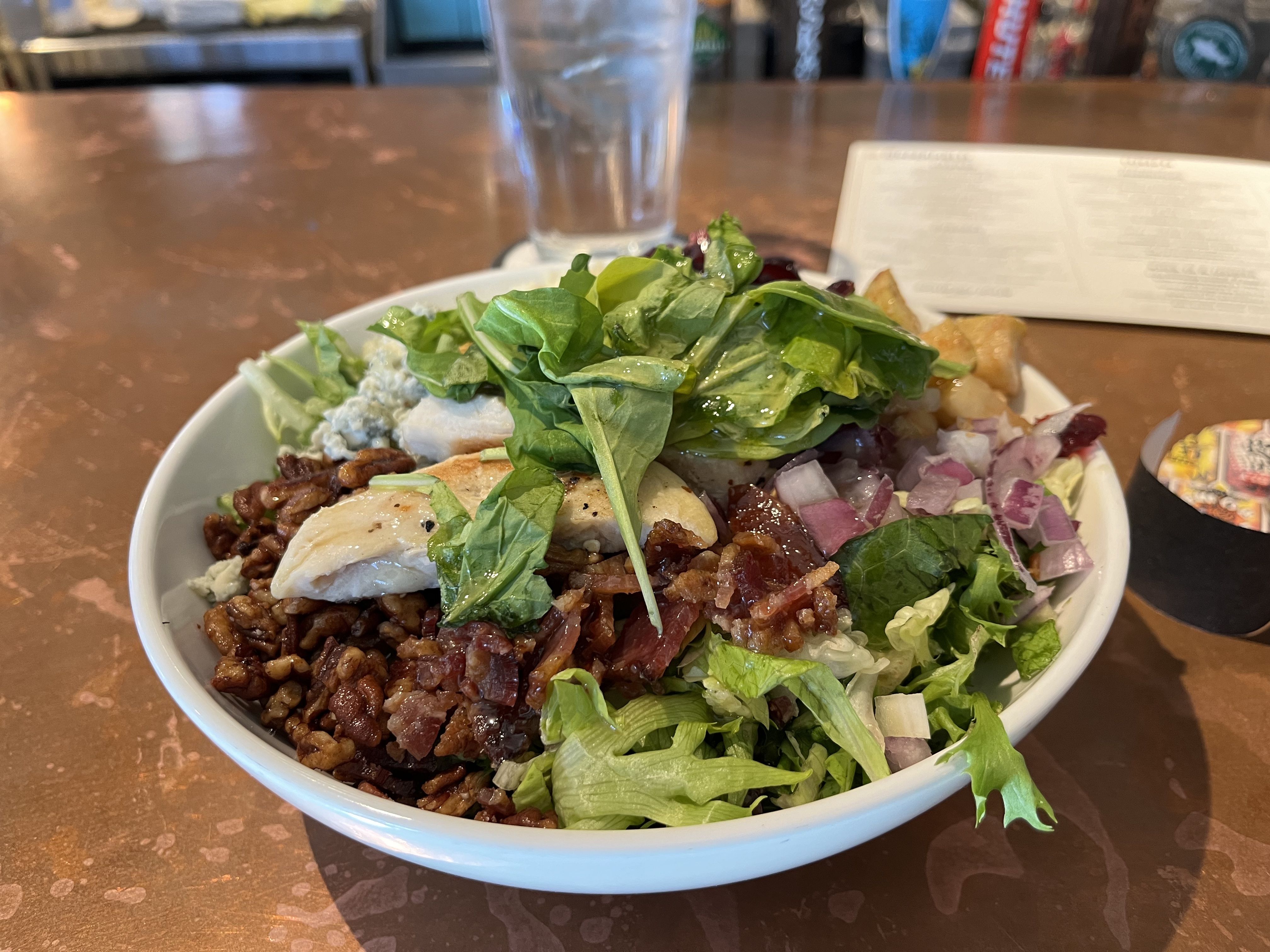 A salad on a bar 