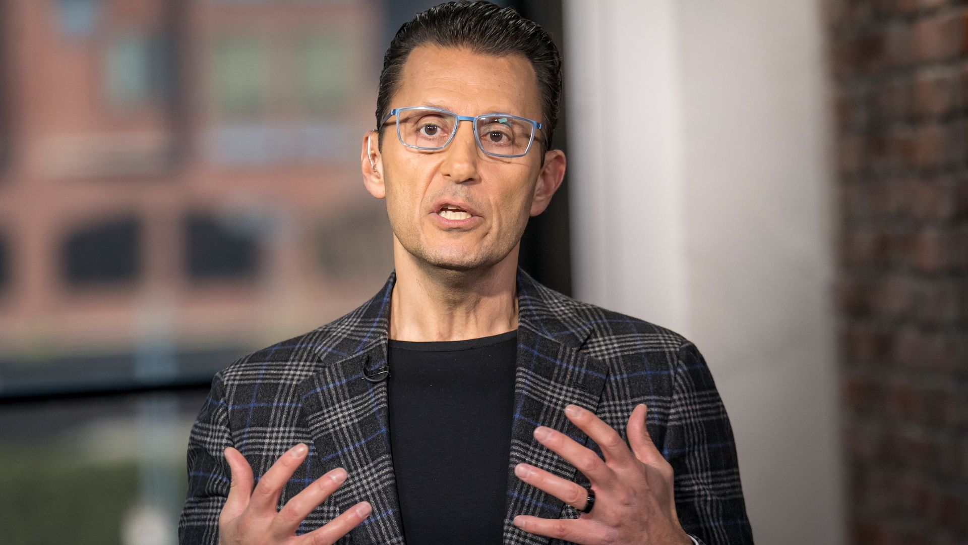 Sasan Goodarzi, CEO of Intuit, speaking in San Francisco, California, February 2020.