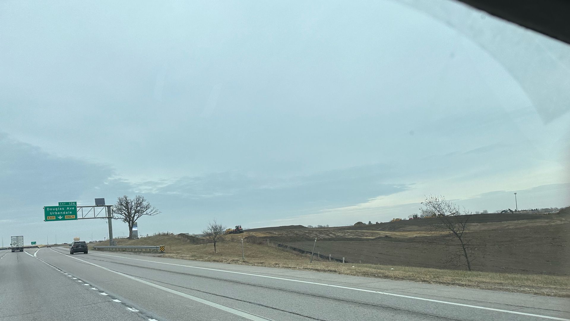 Land razed along the interstate