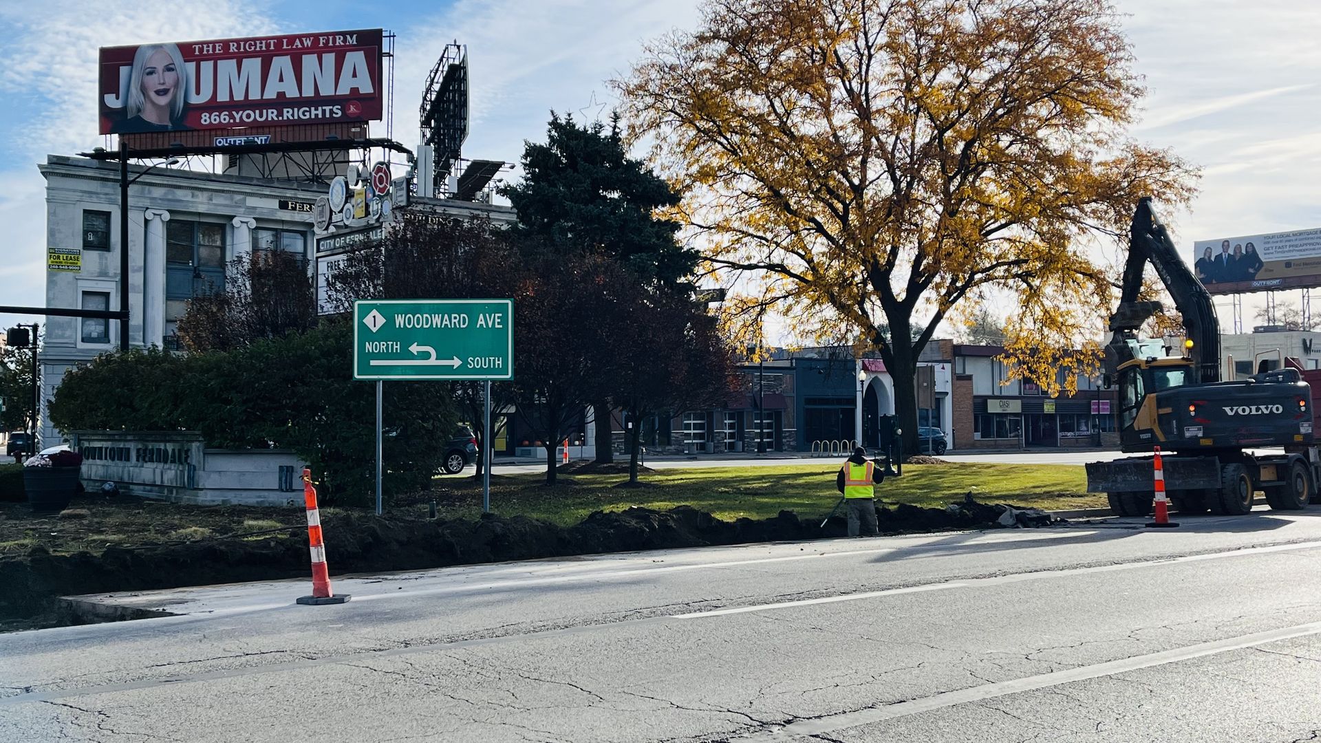 Construction at Woodward and 9 Mile