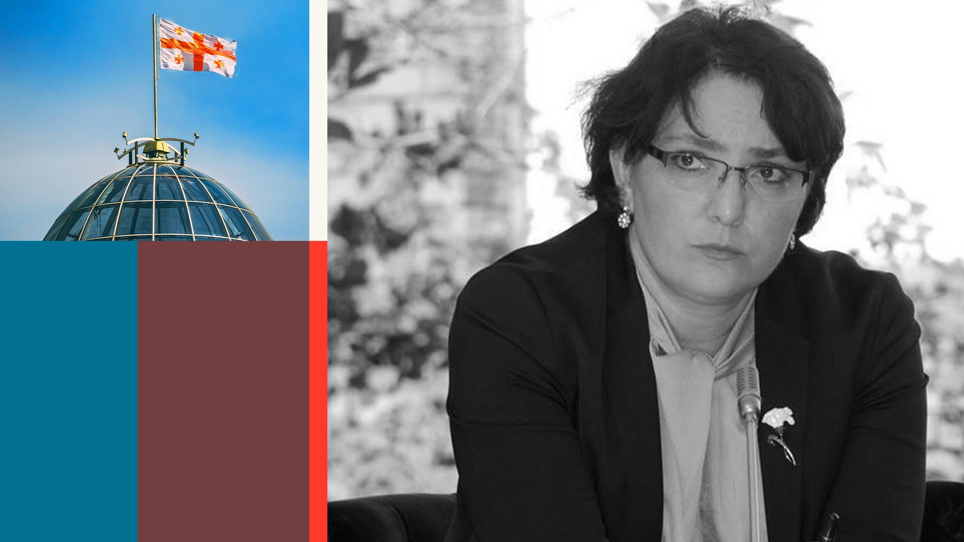 Photo illustration of Tina Khidasheli.