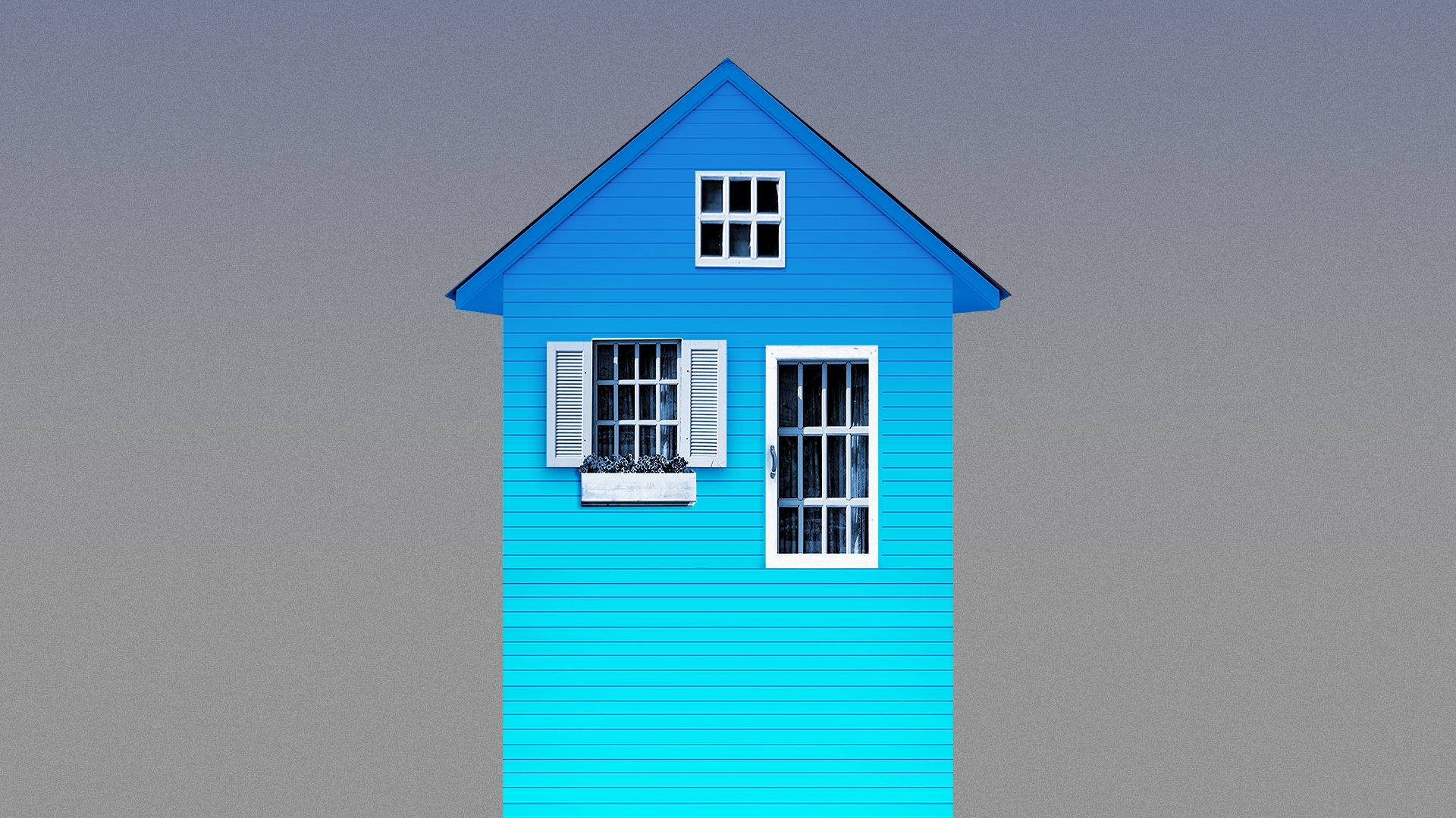 Illustration of an upward pointing arrow made from the top of a house