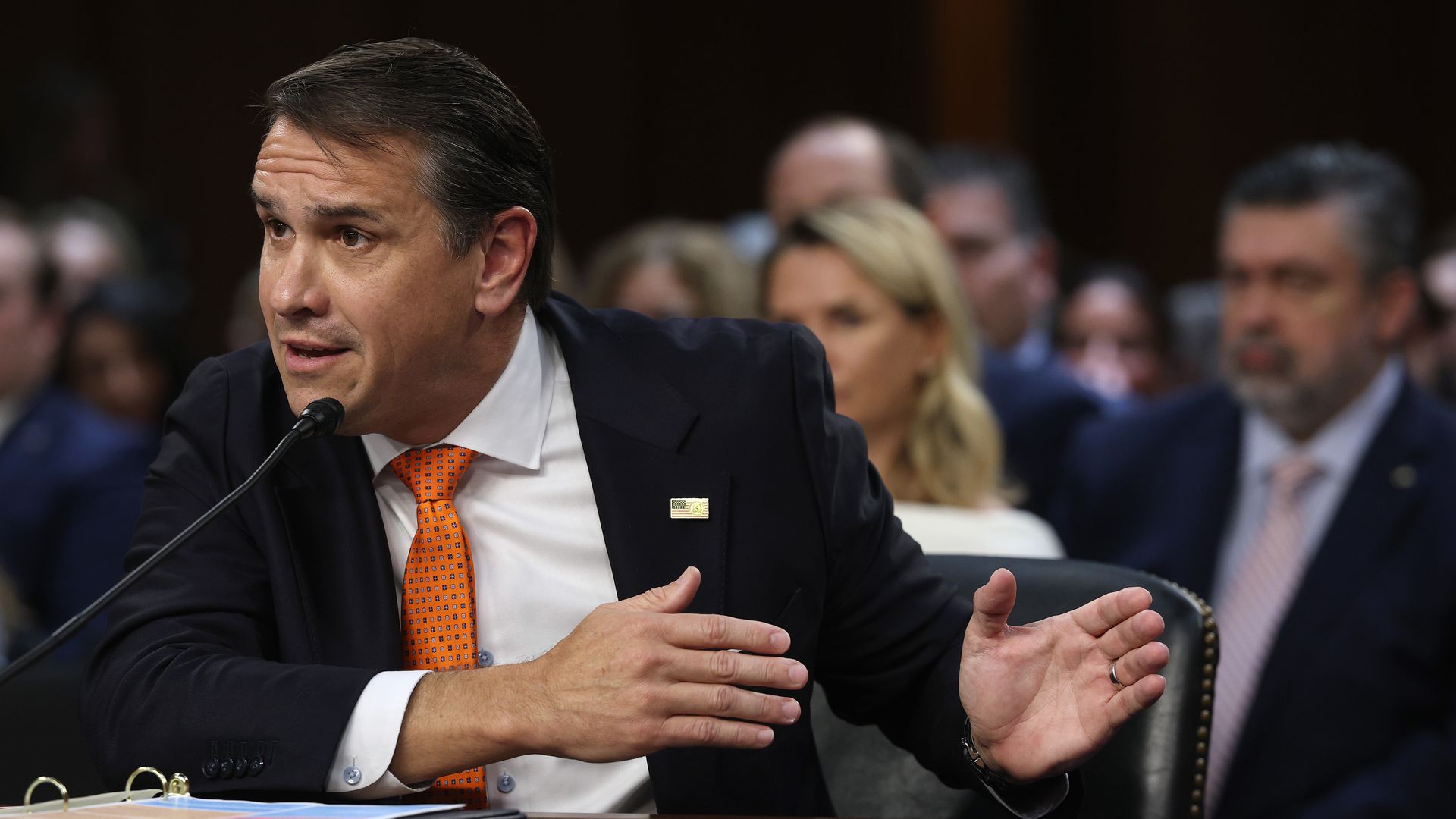 Acting Attorney General Todd Blanche appears at his confirmation hearing in front of the Senate Judiciary Committee on Capitol Hill July 15, 2026 in Washington, DC.