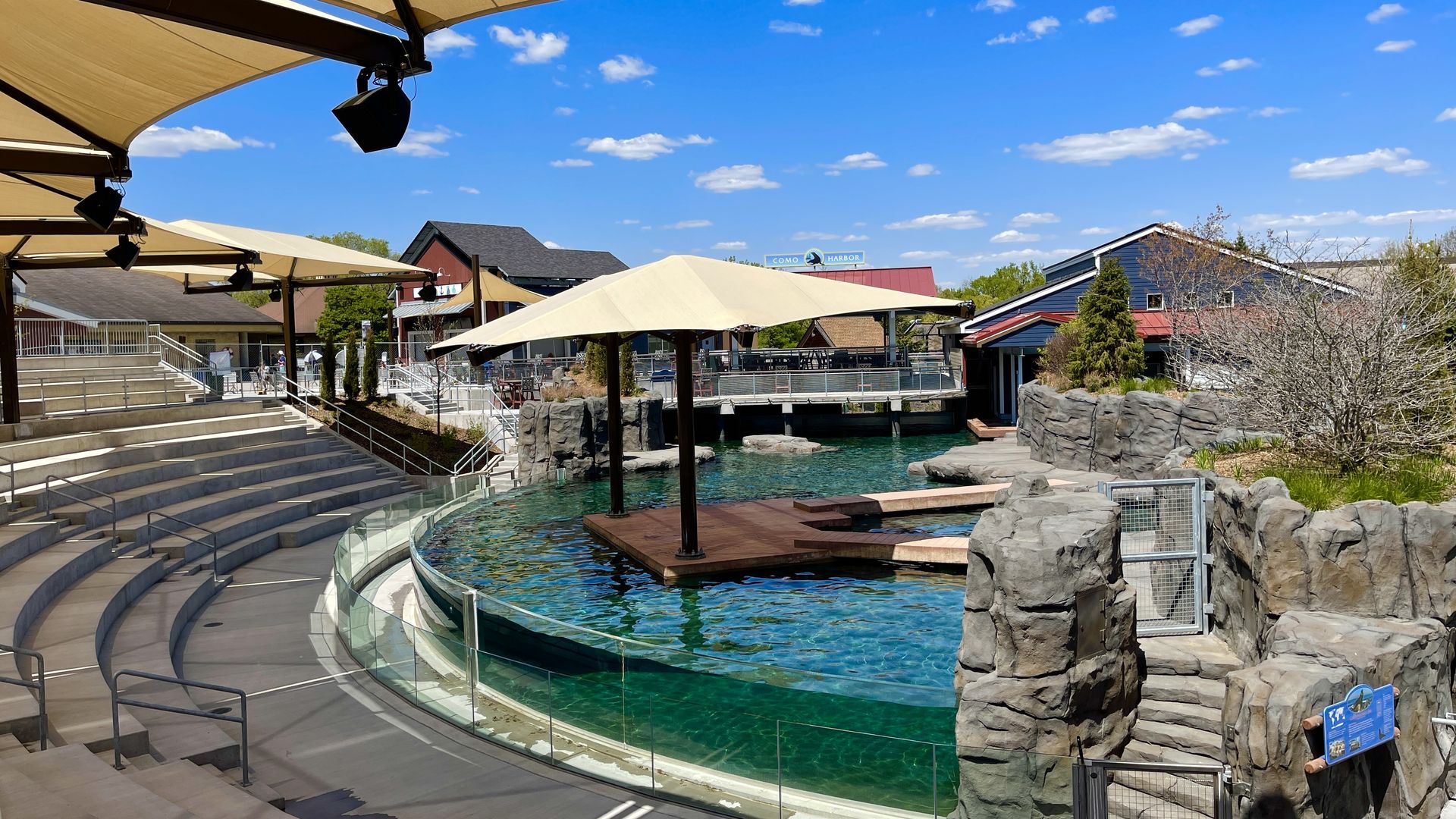 A panoramic view of the new pool for seals at the Como Zoo 