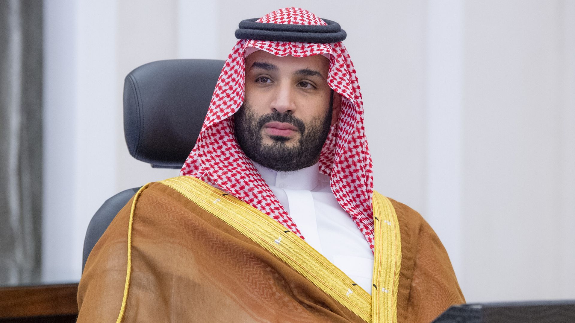 Saudi Crown Prince Mohammed bin Salman is seen at a meeting.
