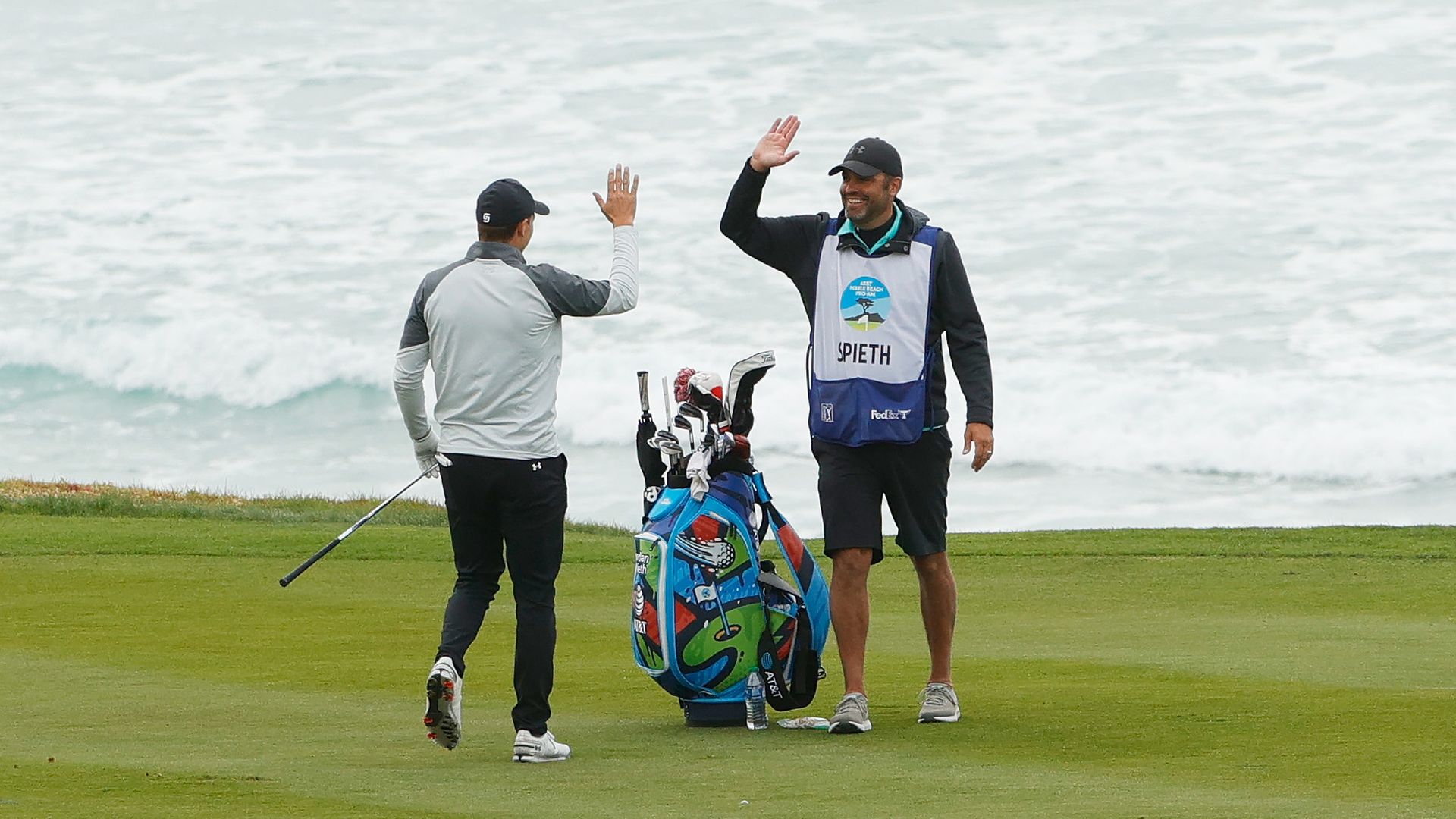 Jordan Spieth celebrating