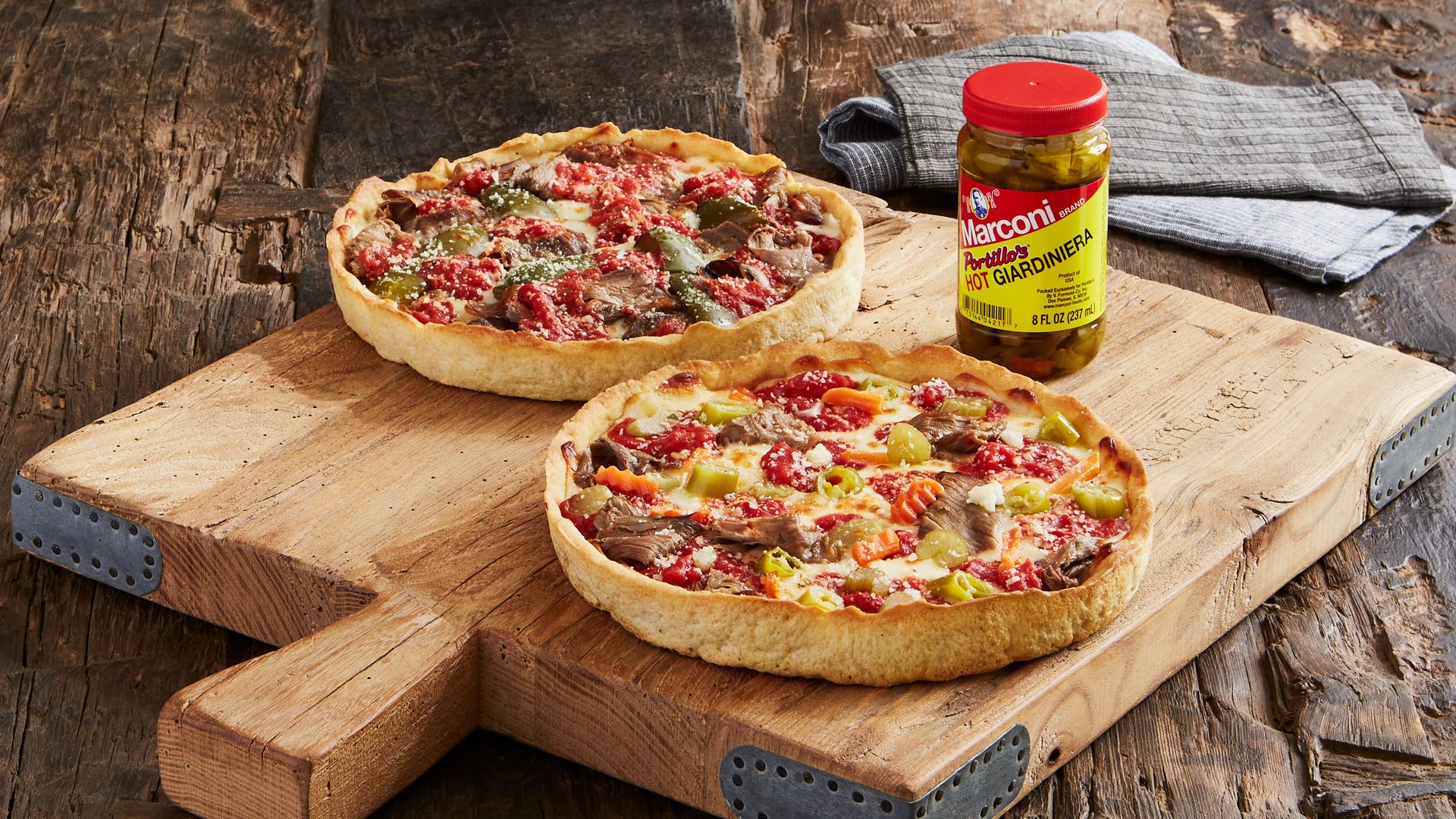 Photo of pizza on a slab