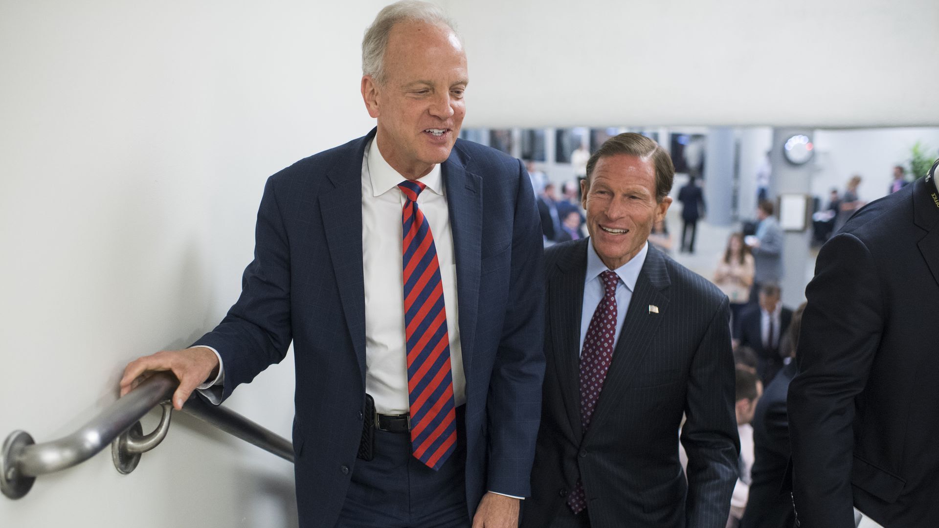 Sens. Jerry Moran (left) and Richard Blumenthal. Photo: Tom Williams/CQ Roll Call