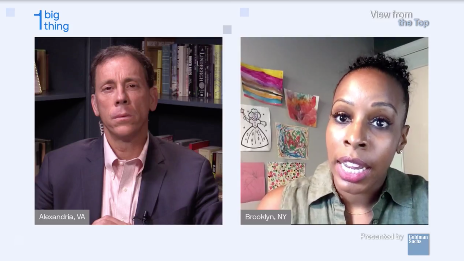 Head shots of Axios' Jim VandeHei and Goldman Sachs' Margaret Anadu