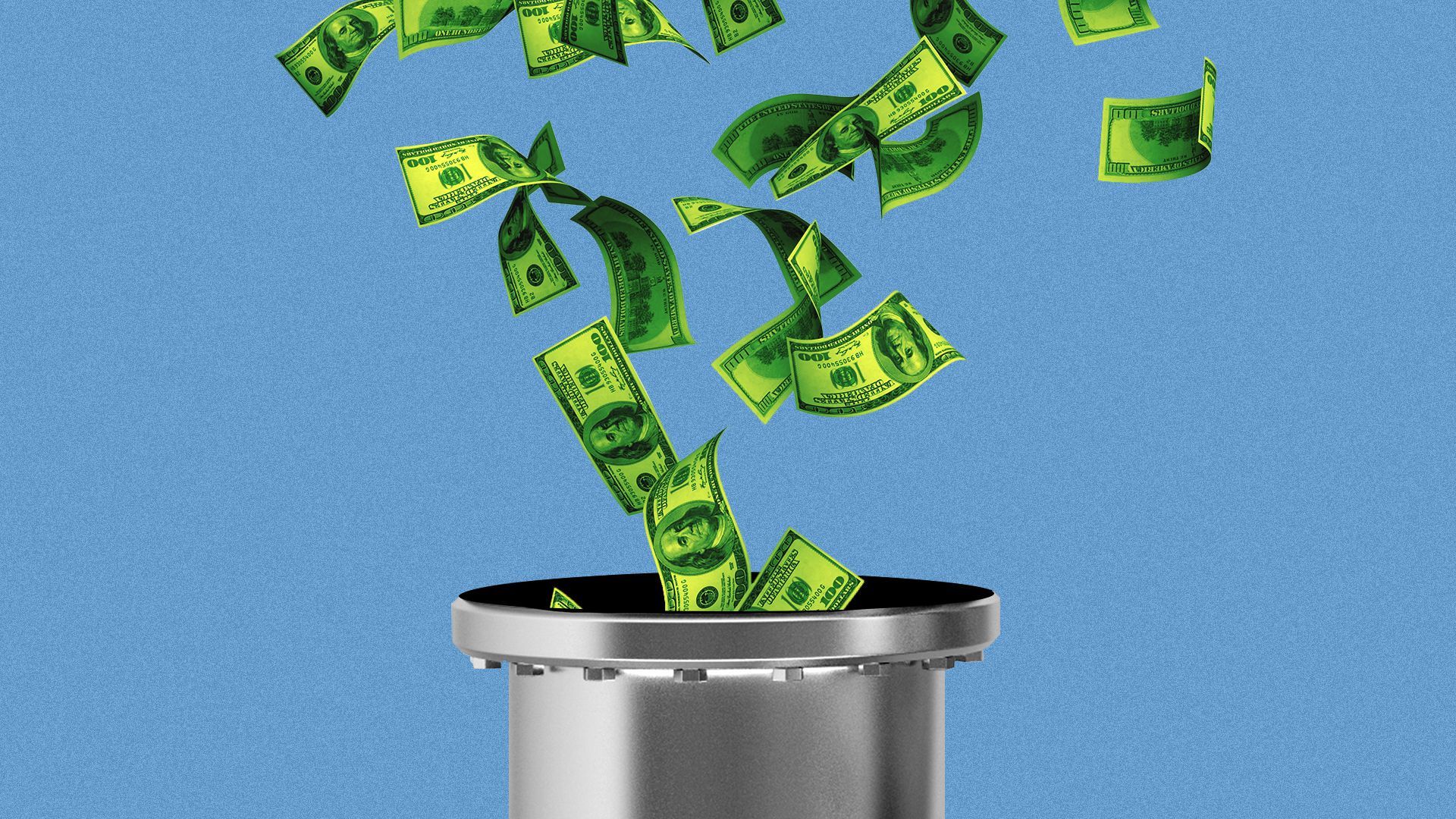 Illustration of a pipe opened up with cash spewing out