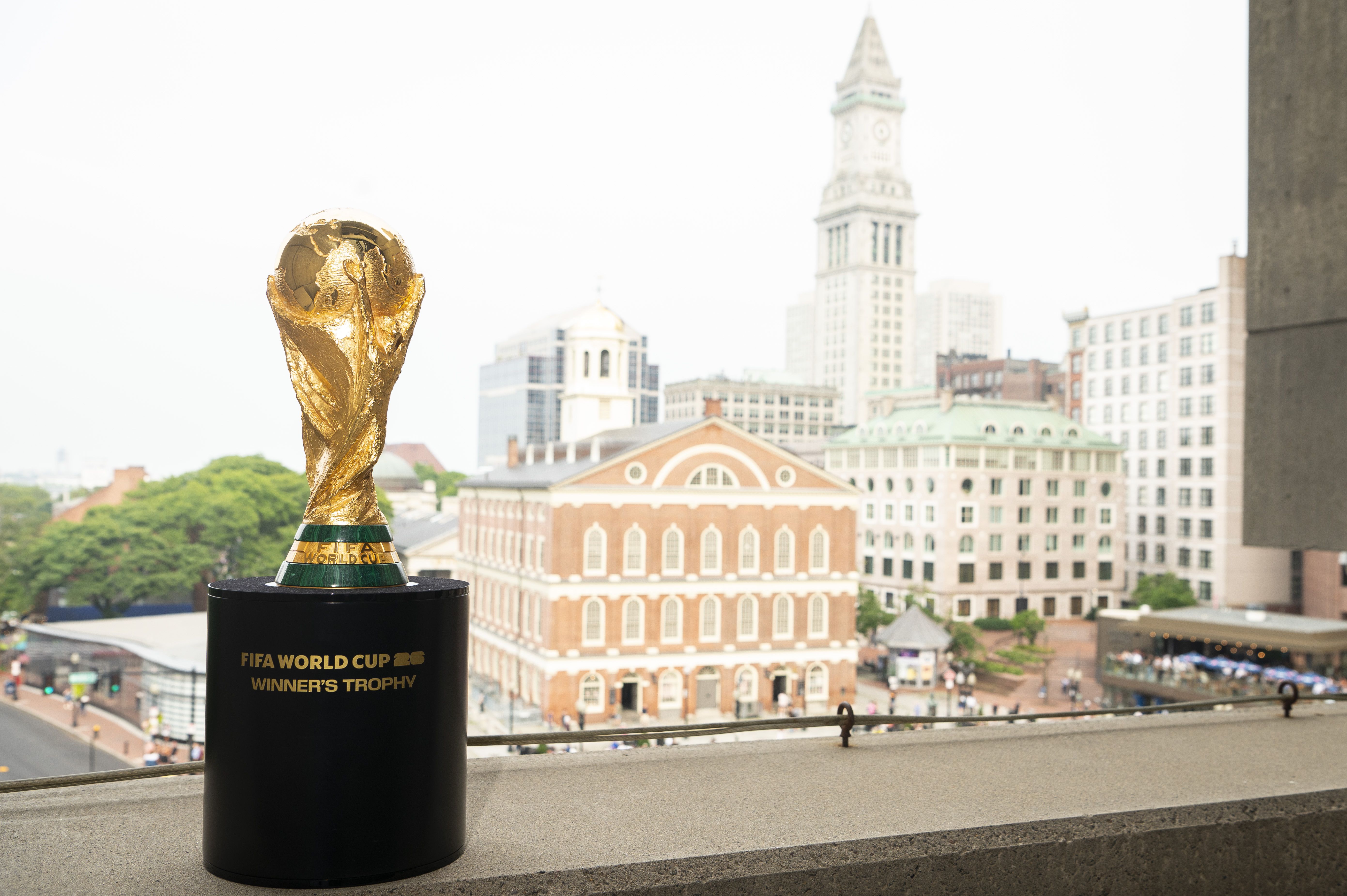 FIFA World Cup trophy in Boston. 