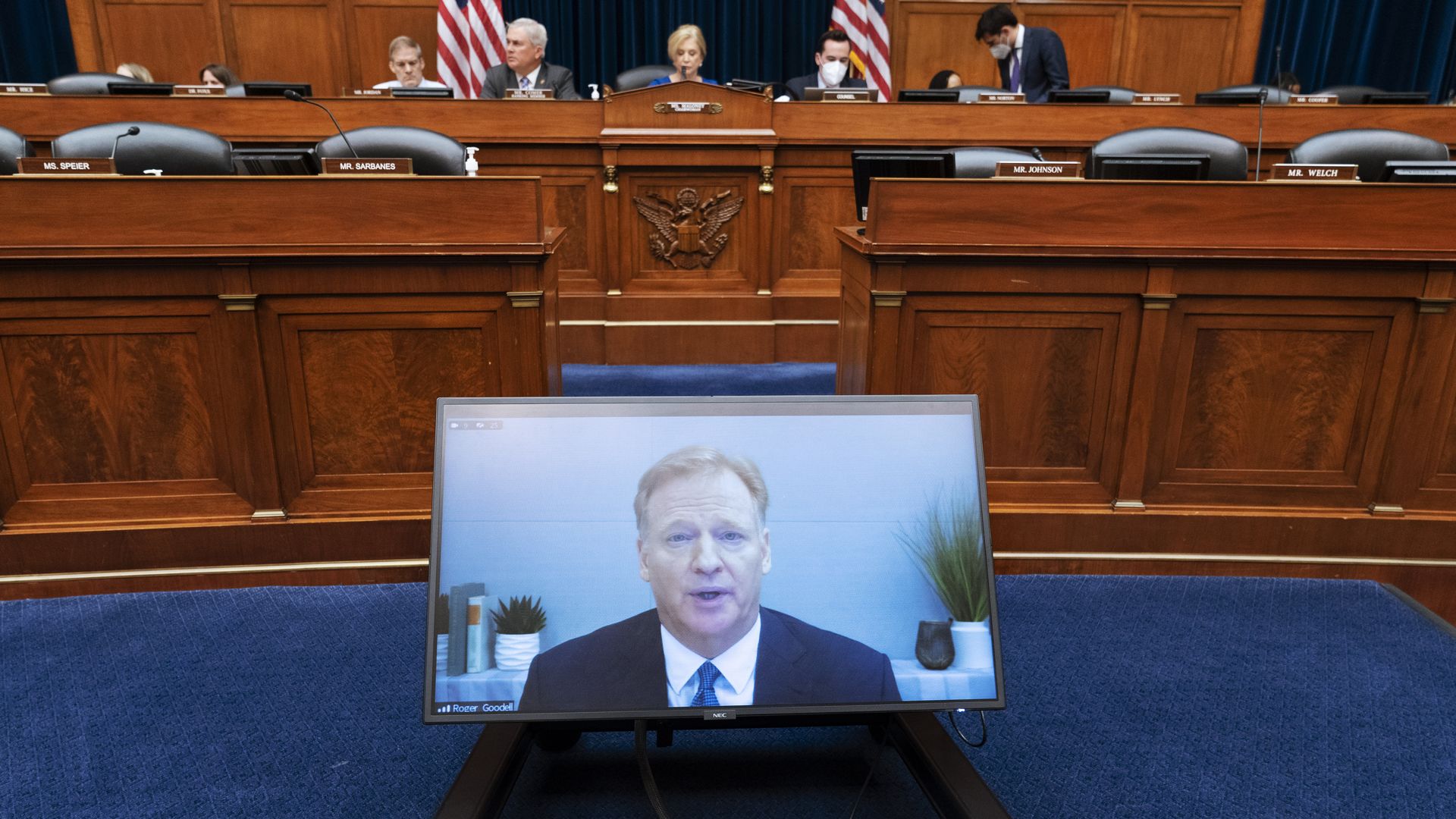 Roger Goodell testifying before Congress