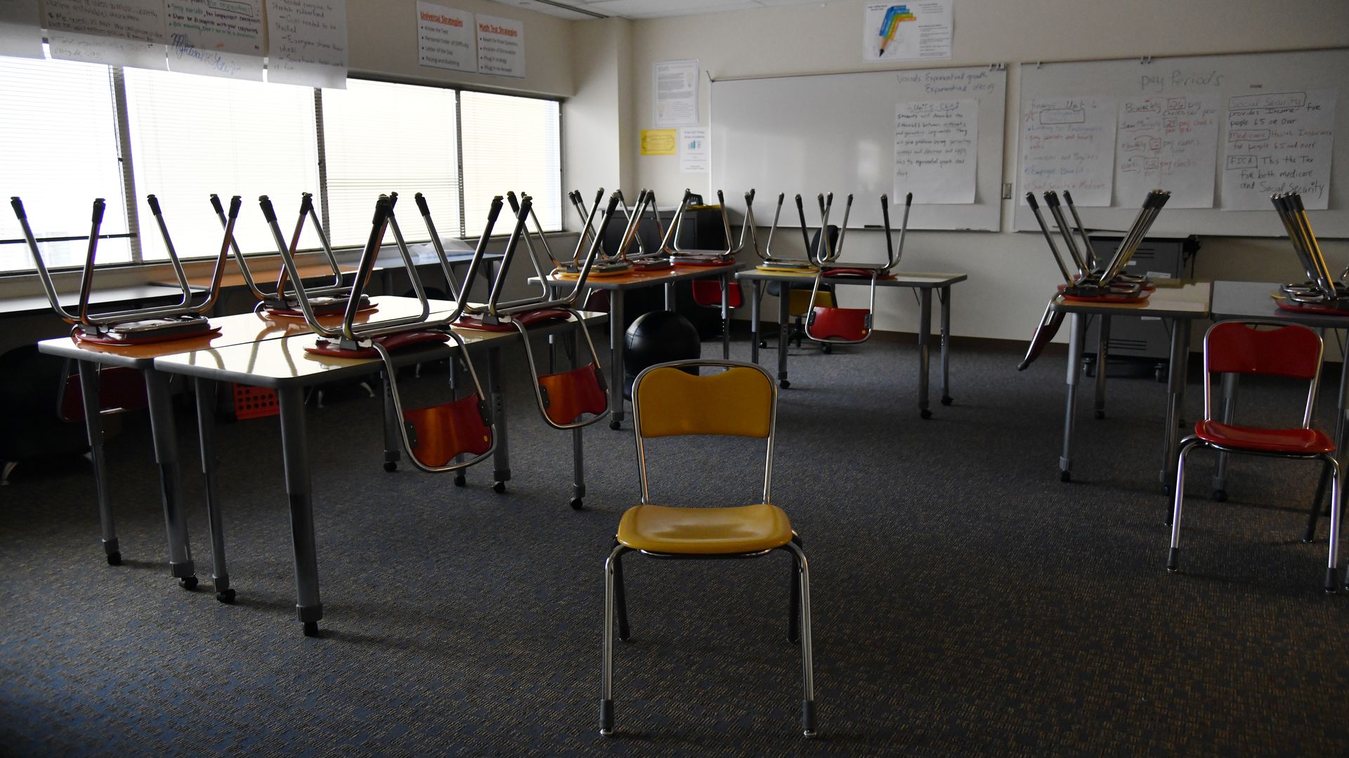  An empty classroom in Denver. Photo: Hyoung Chang/Denver Post via Getty Images