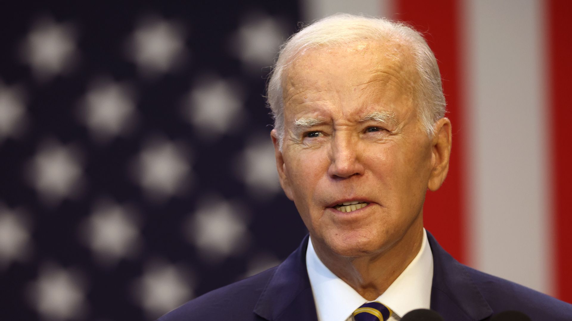 President Biden delivers remarks at Prince George's Community College on Sept. 14 in Largo, Maryland.