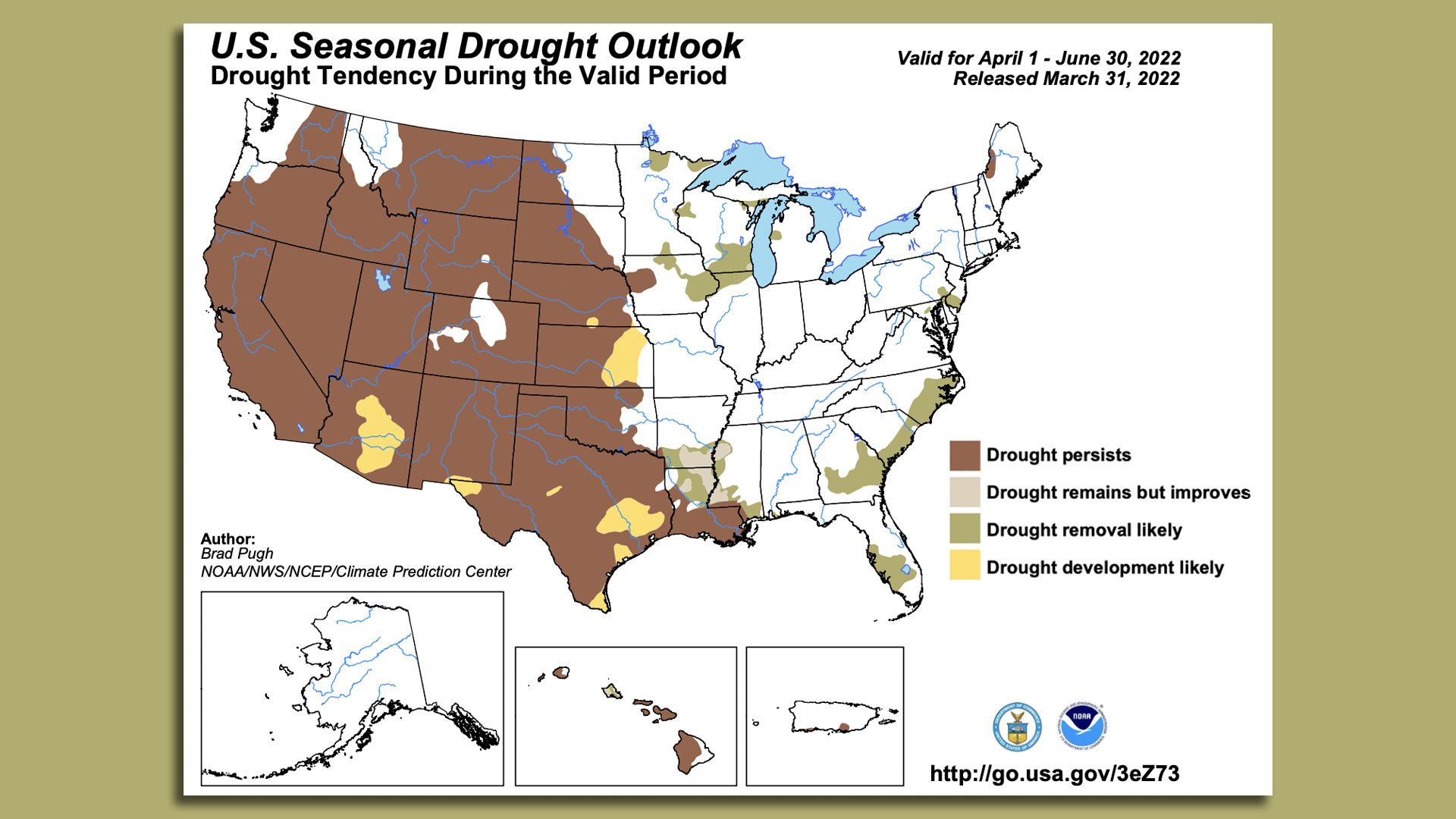 U.S. Drought outlook map