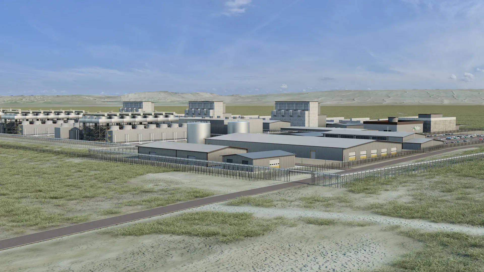 An artist's rendering of Amazon's planned small nuclear reactor site in Washington State. 