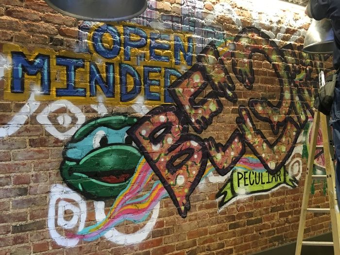 mural at zablog pizza