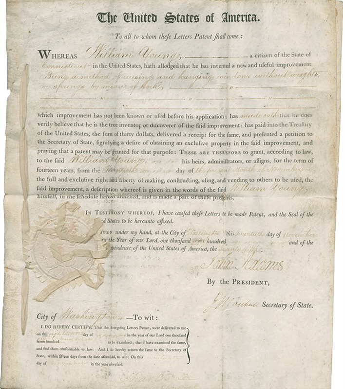 Screenshot of an early U.S. patent