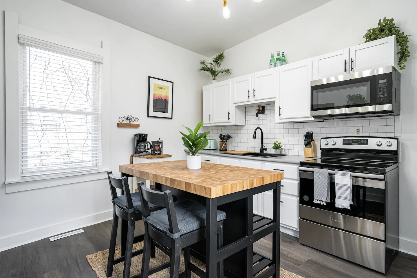 modern kitchen with island