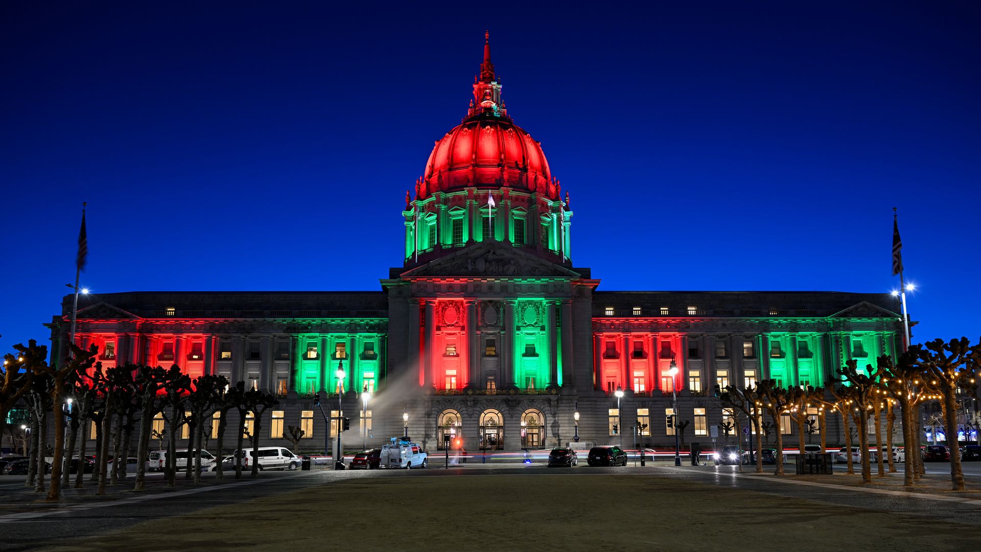 San Francisco City Hall lit up for Black History Month