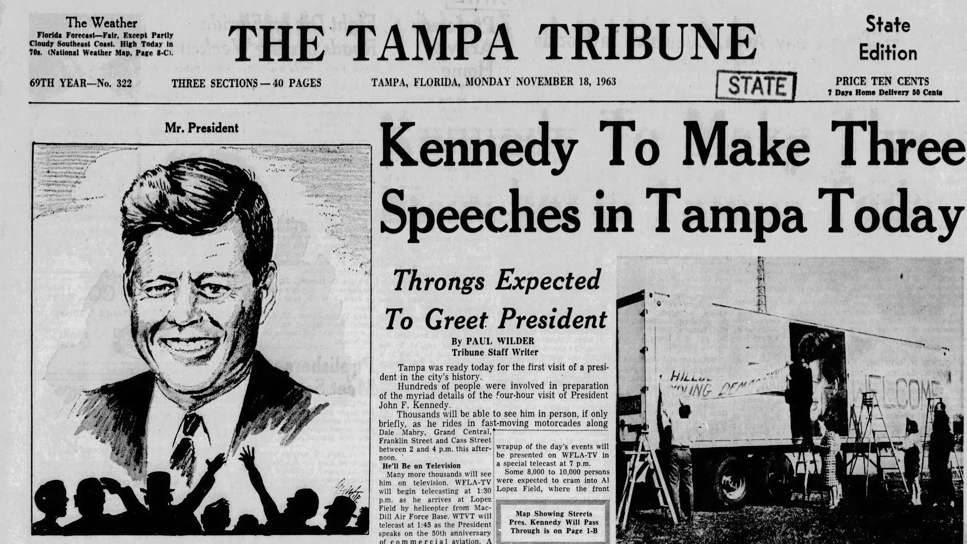  Clipping from the Tampa Tribune, Nov. 18, 1963, via Newspapers.com